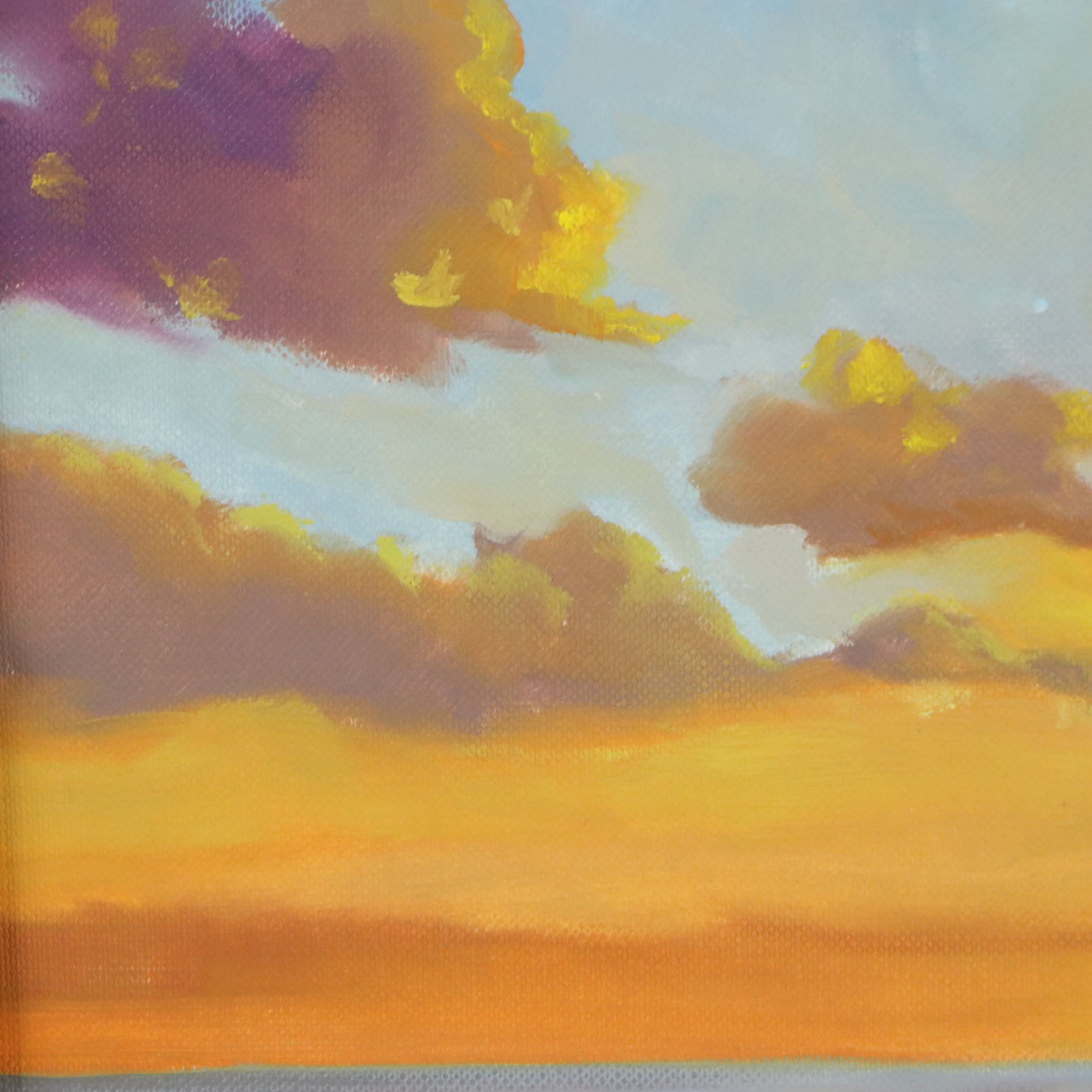 Oil Painting of Sunset on Board, 21st Century
