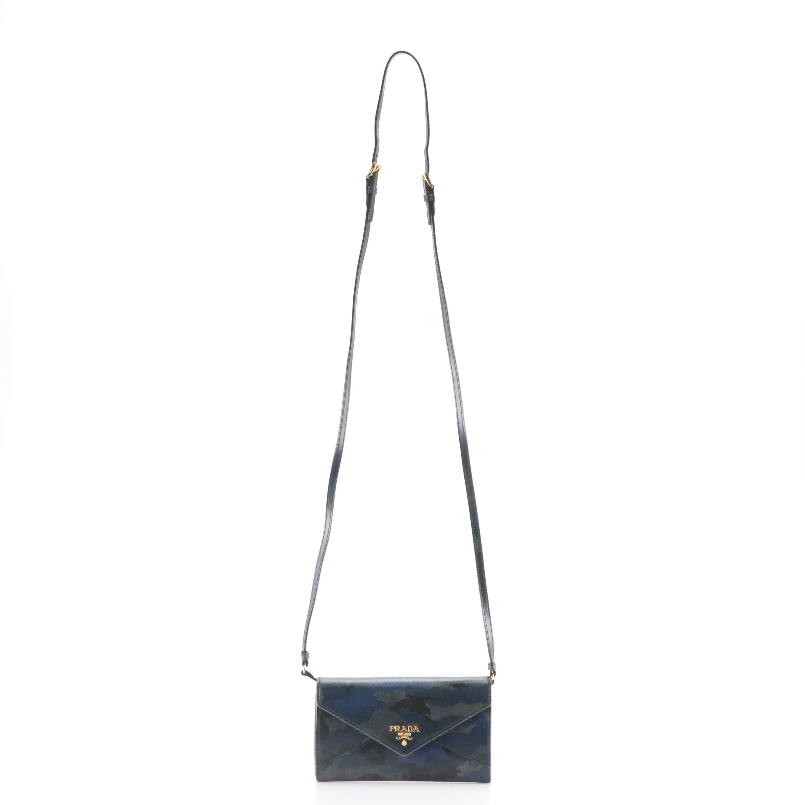 Prada Crossbody Envelope Wallet 1M1437 in Baltico Camo Saffiano Leather w/Box