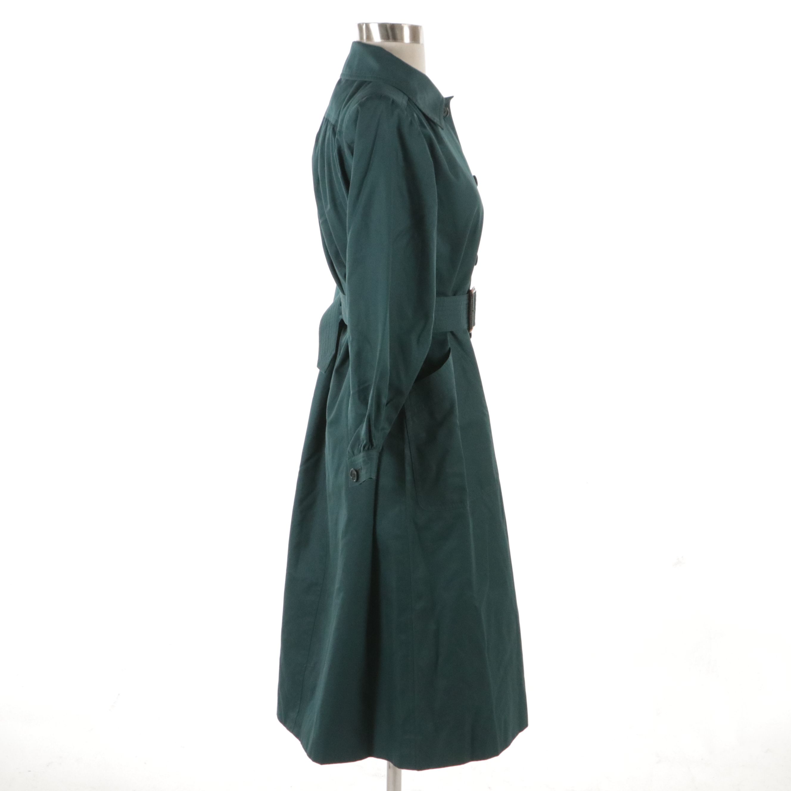 Yves Saint Laurent Belted Raincoat in Cotton Sateen