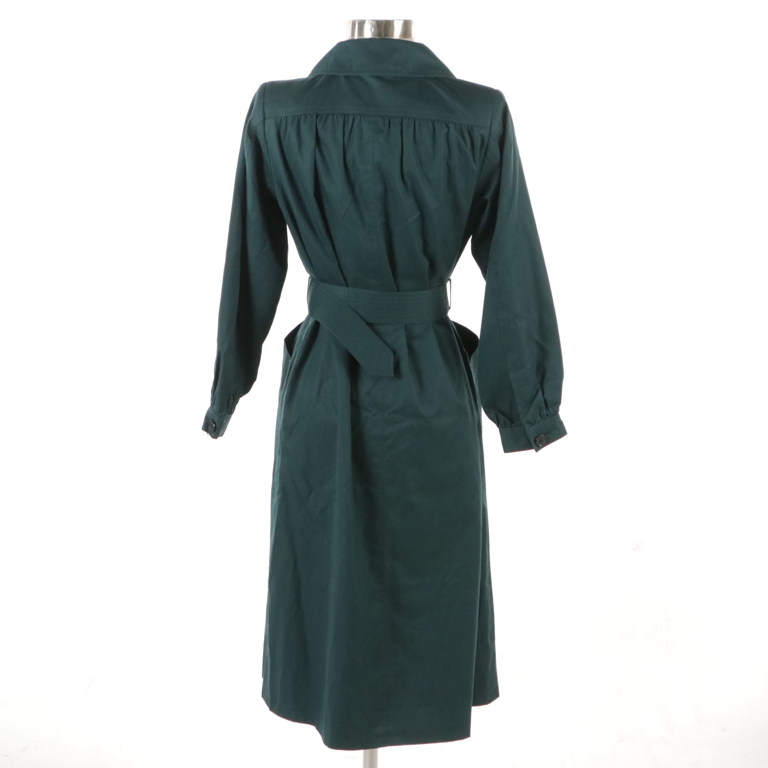 Yves Saint Laurent Belted Raincoat in Cotton Sateen