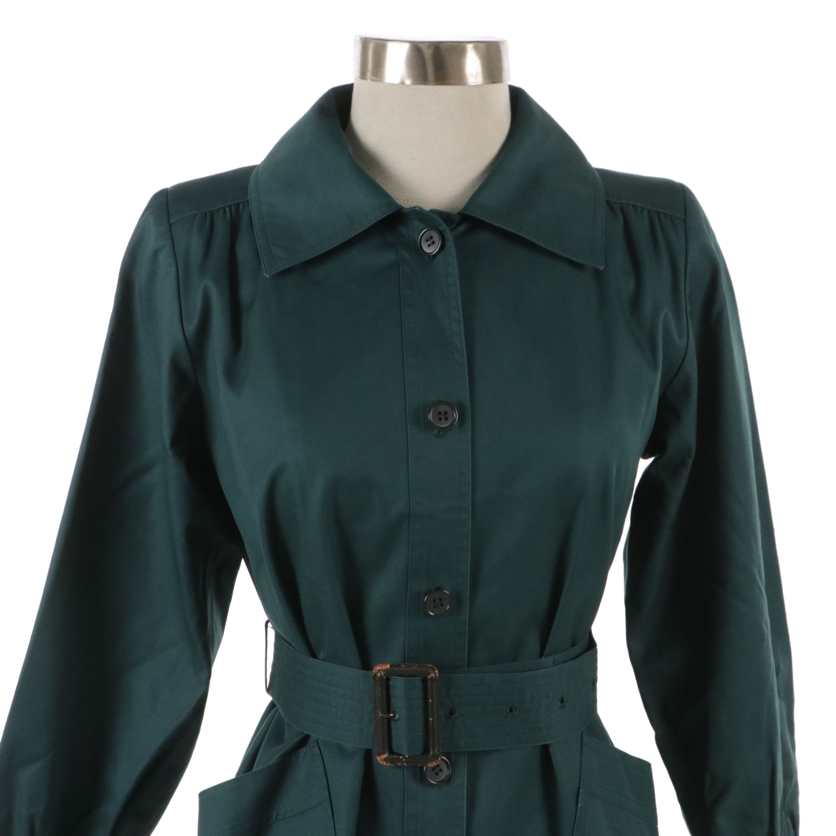 Yves Saint Laurent Belted Raincoat in Cotton Sateen