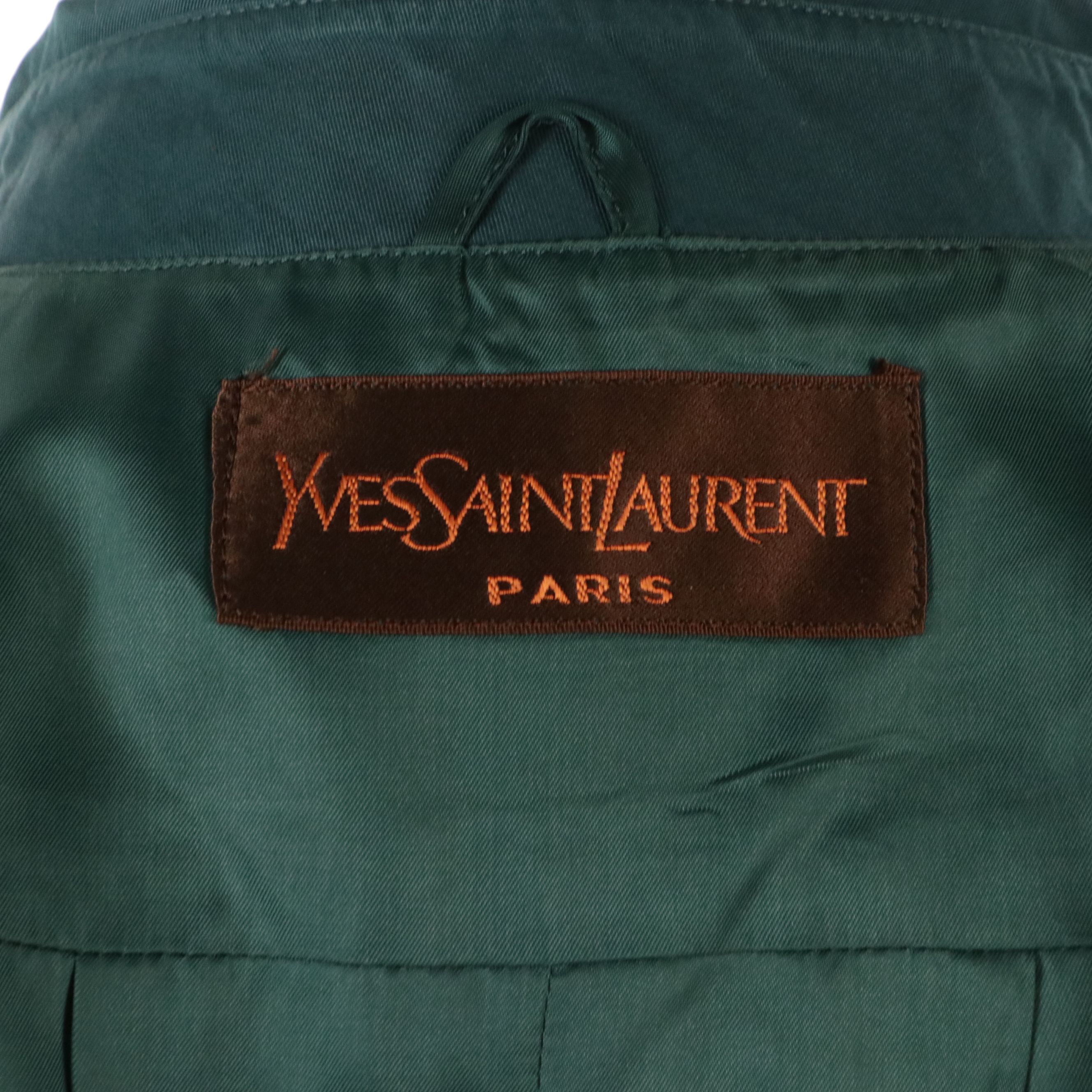 Yves Saint Laurent Belted Raincoat in Cotton Sateen