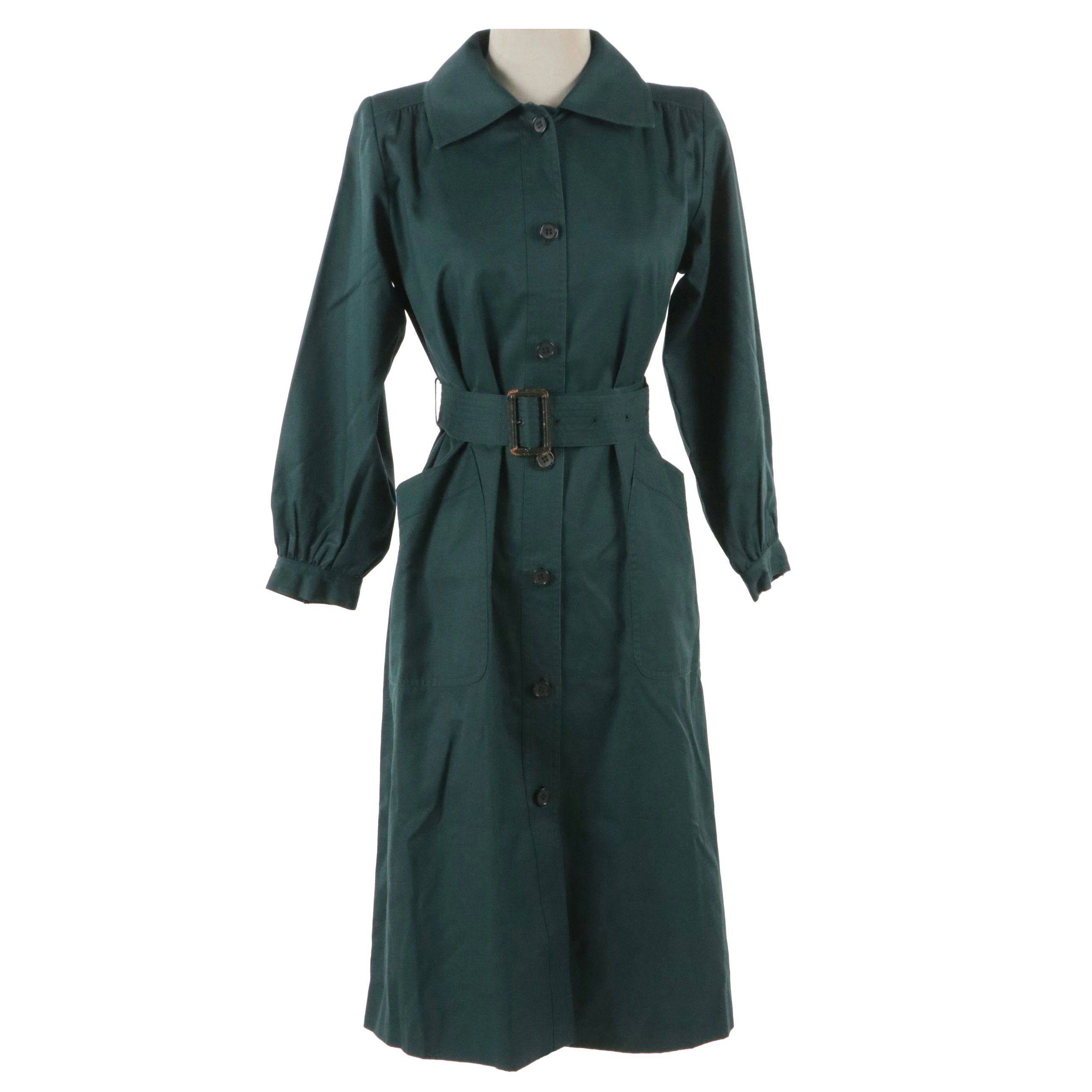 Yves Saint Laurent Belted Raincoat in Cotton Sateen