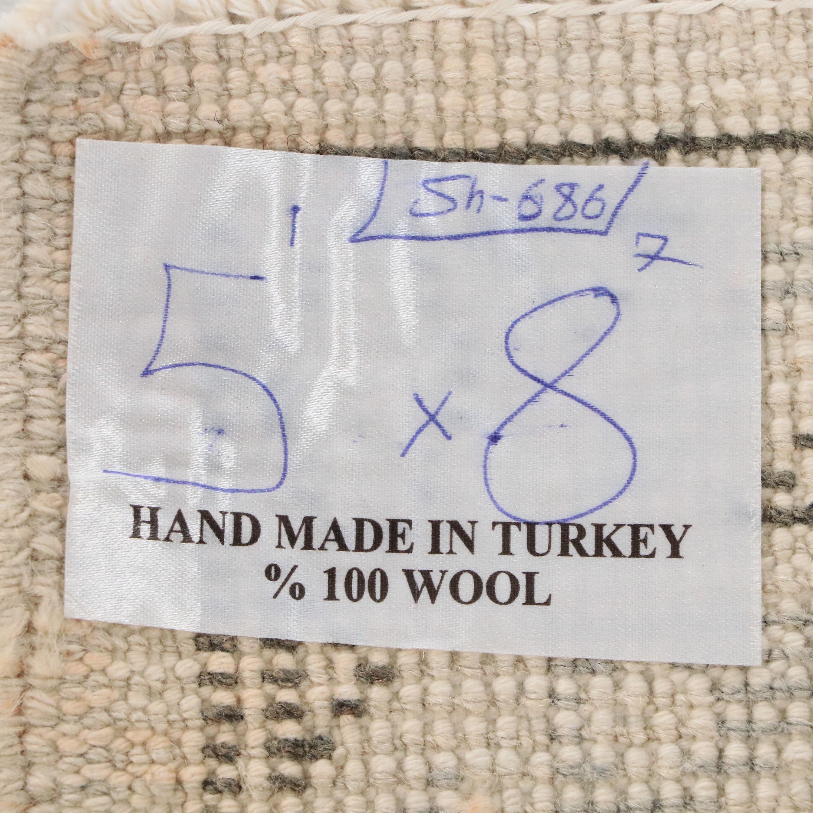 5' x 8'7 Hand-Knotted Turkish Oushak Style Area Rug