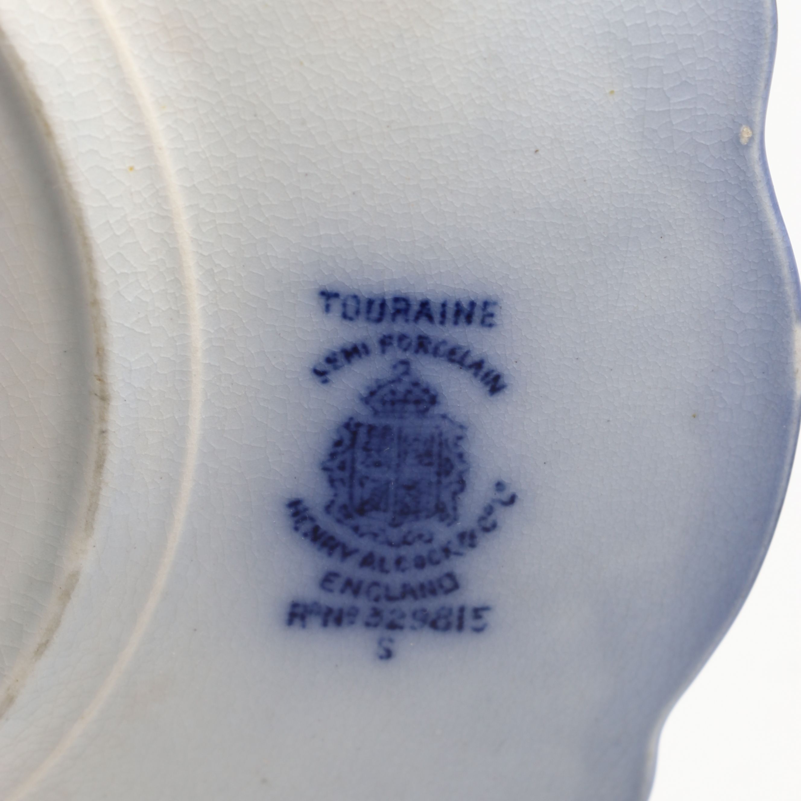 Staffordshire "Touraine Flow Blue" Teacups and Other Gilt Porcelain Tableware