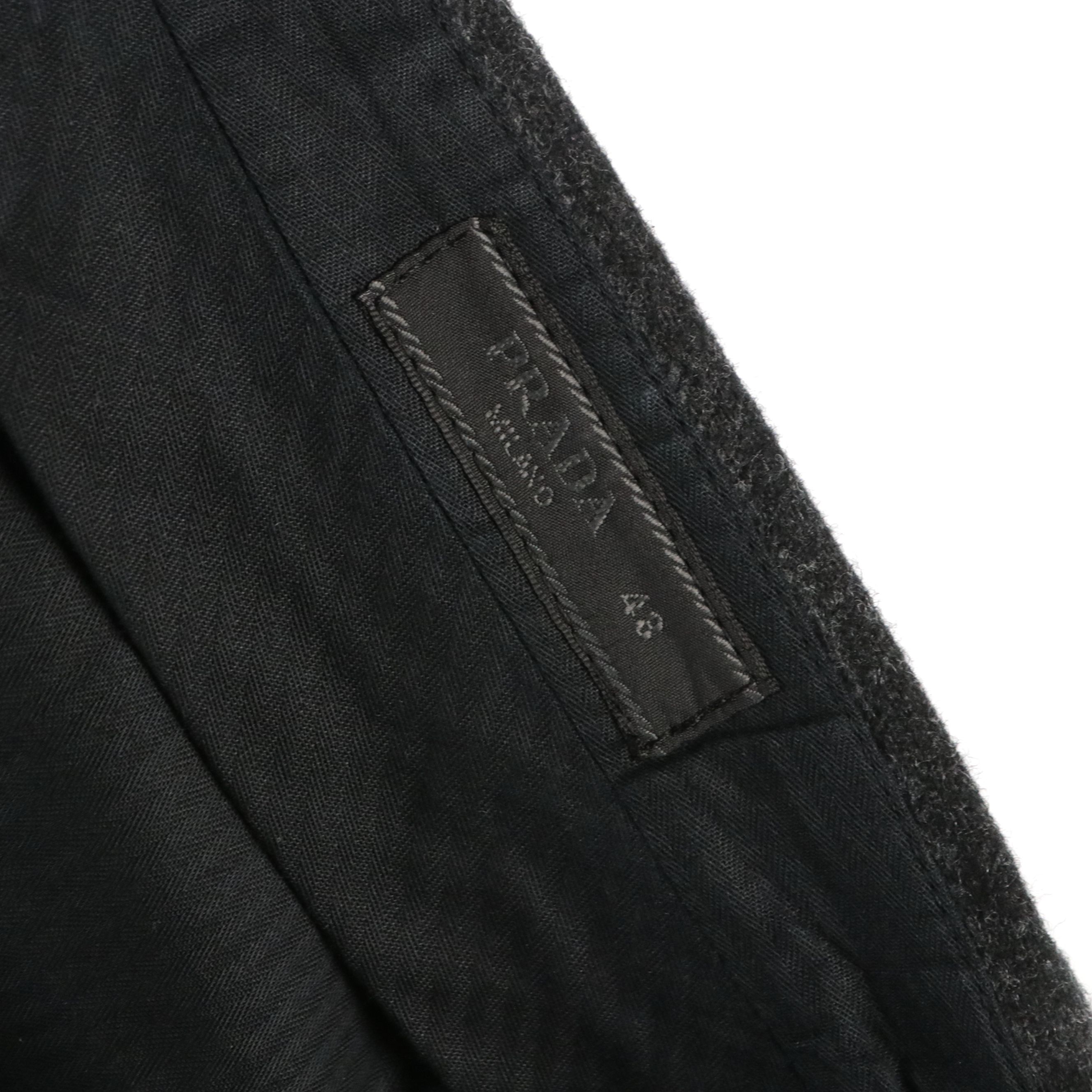 Men's Prada Trousers in Grey Pinstriped Wool, With Tag