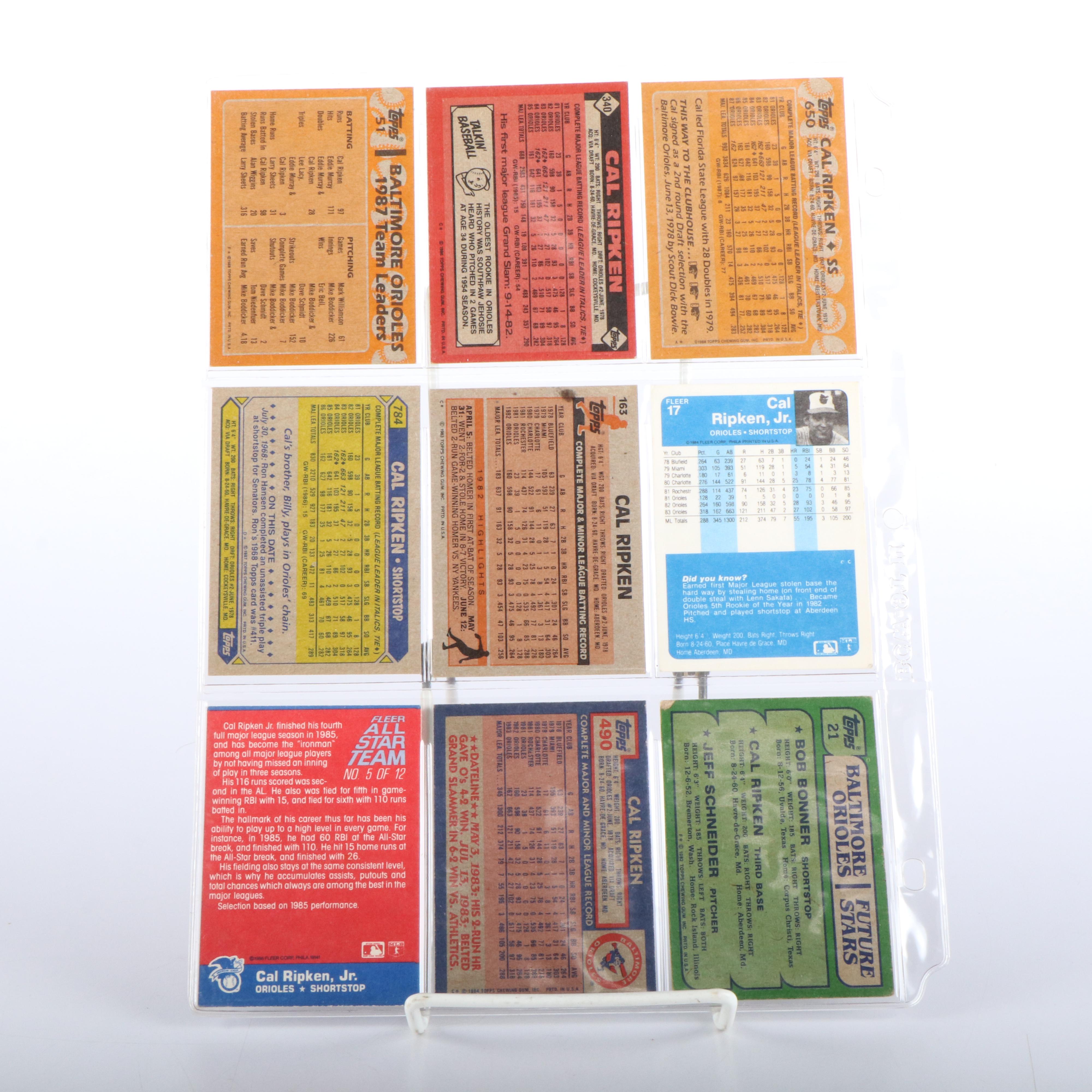 Cal Ripken Jr. Baseball Cards Featuring Rookie and More, 1980s