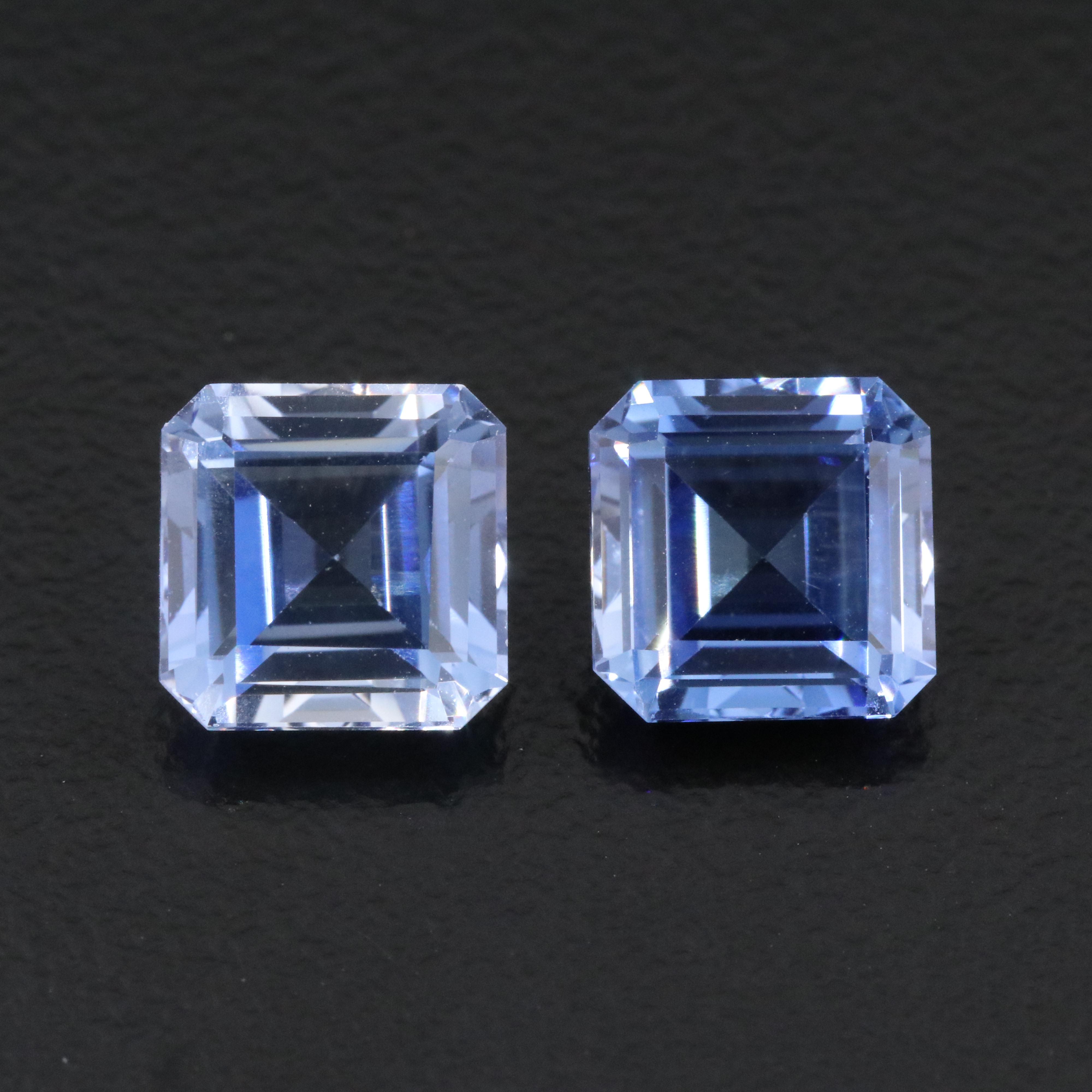 Loose 6.82 CTW Lab Grown Sapphire Pair
