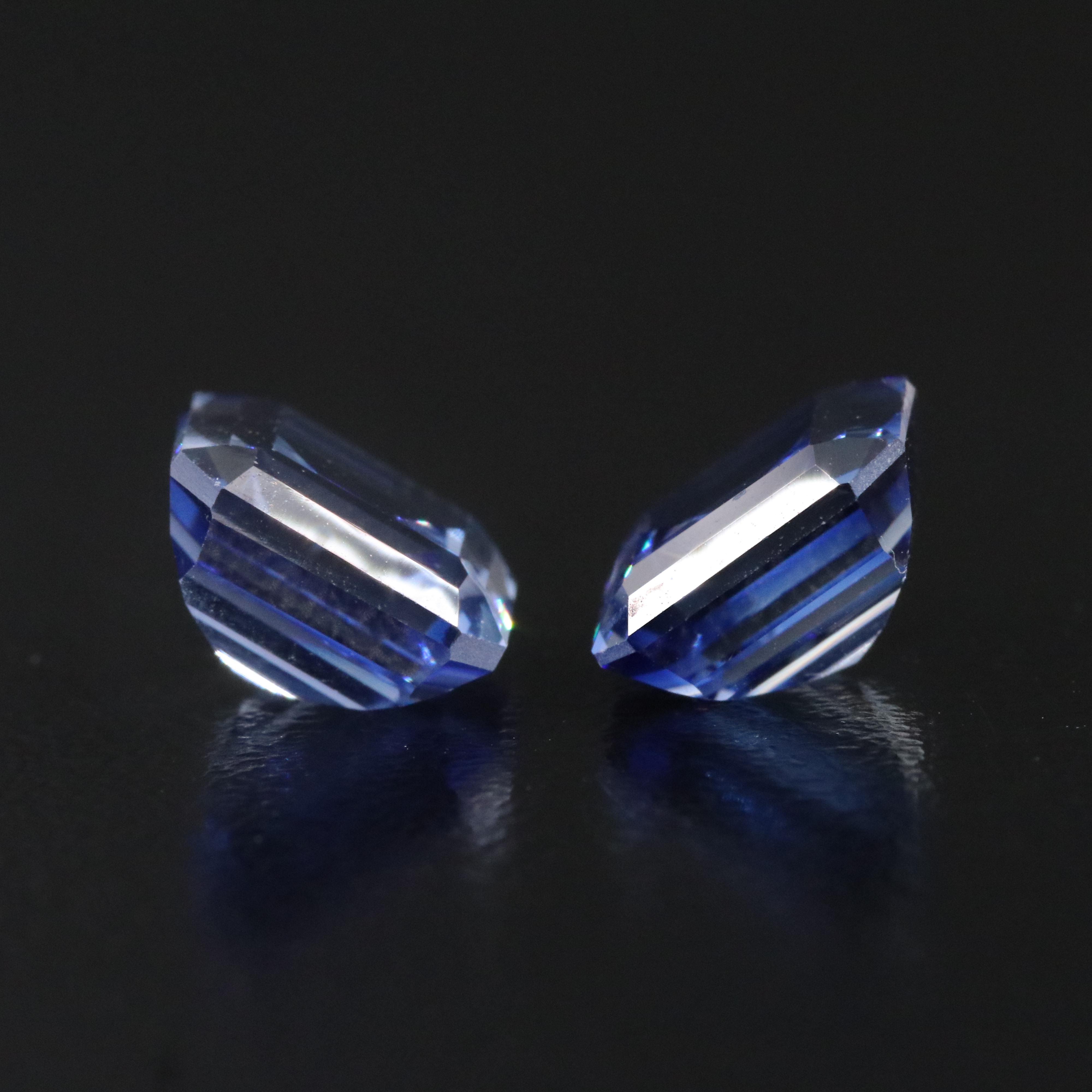 Loose 6.82 CTW Lab Grown Sapphire Pair
