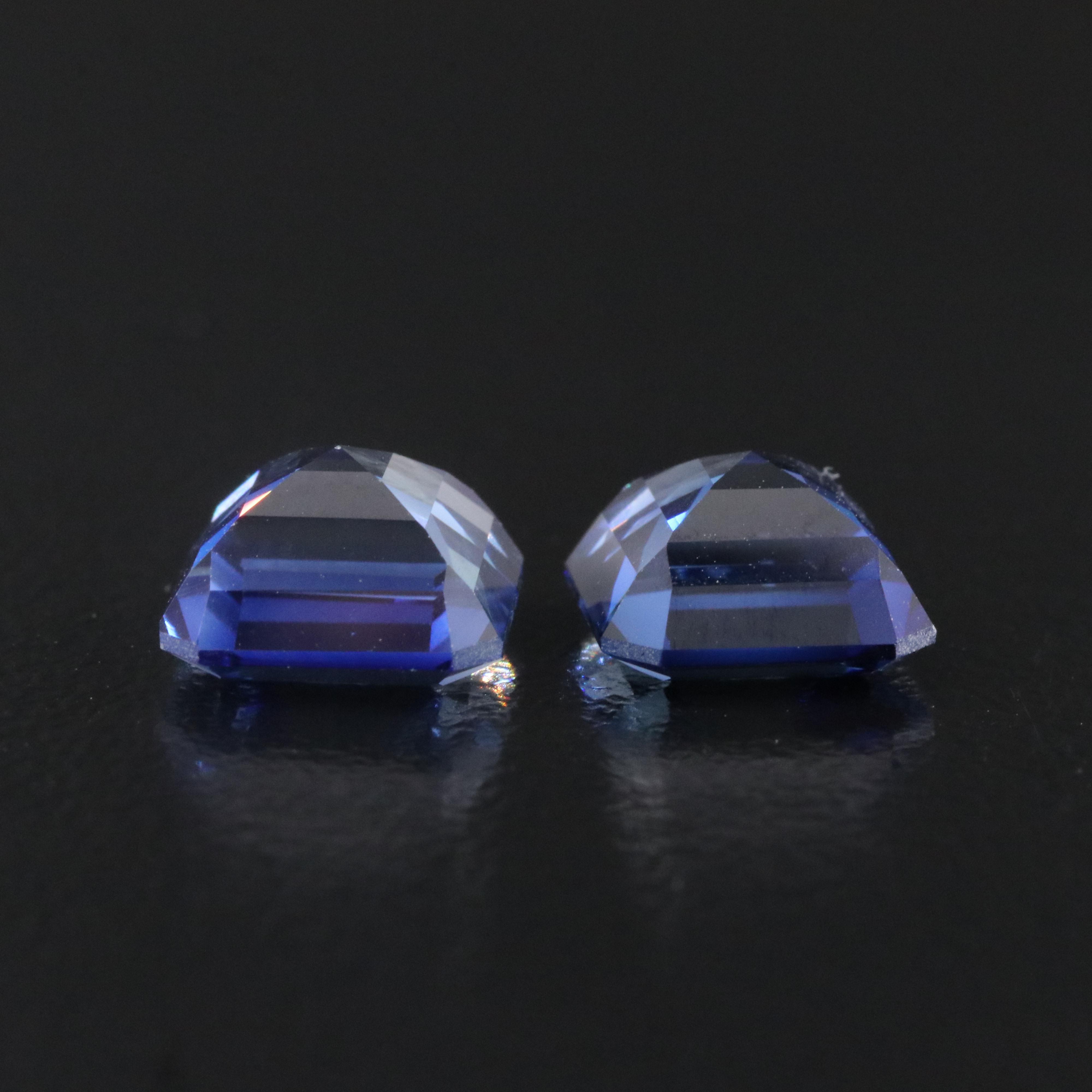 Loose 6.82 CTW Lab Grown Sapphire Pair