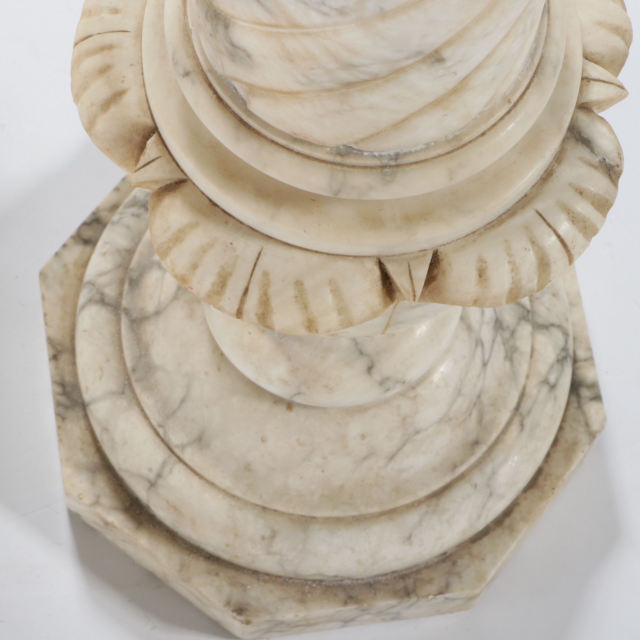 Neoclassical Style Carved Marble Pedestal Column