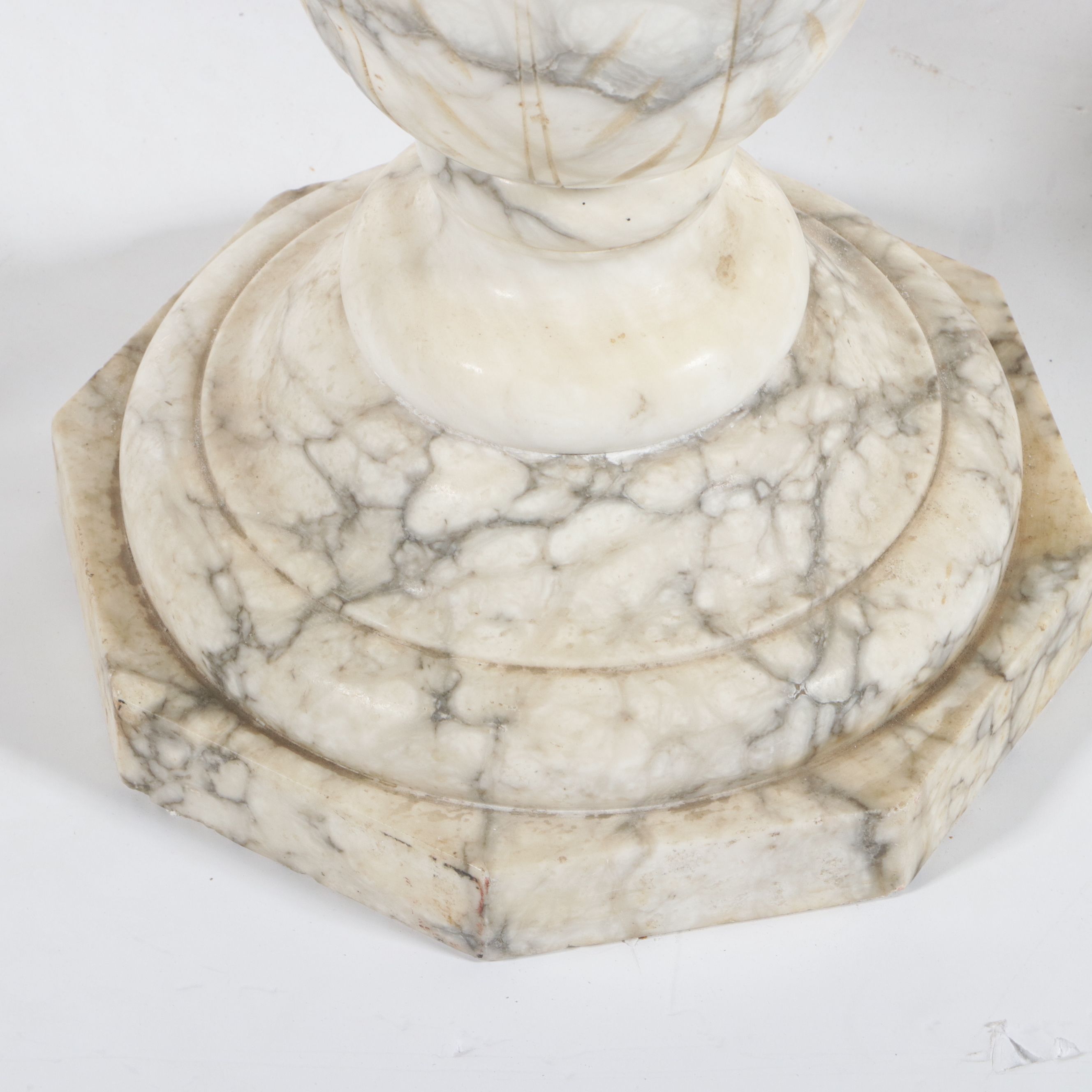 Neoclassical Style Carved Marble Pedestal Column