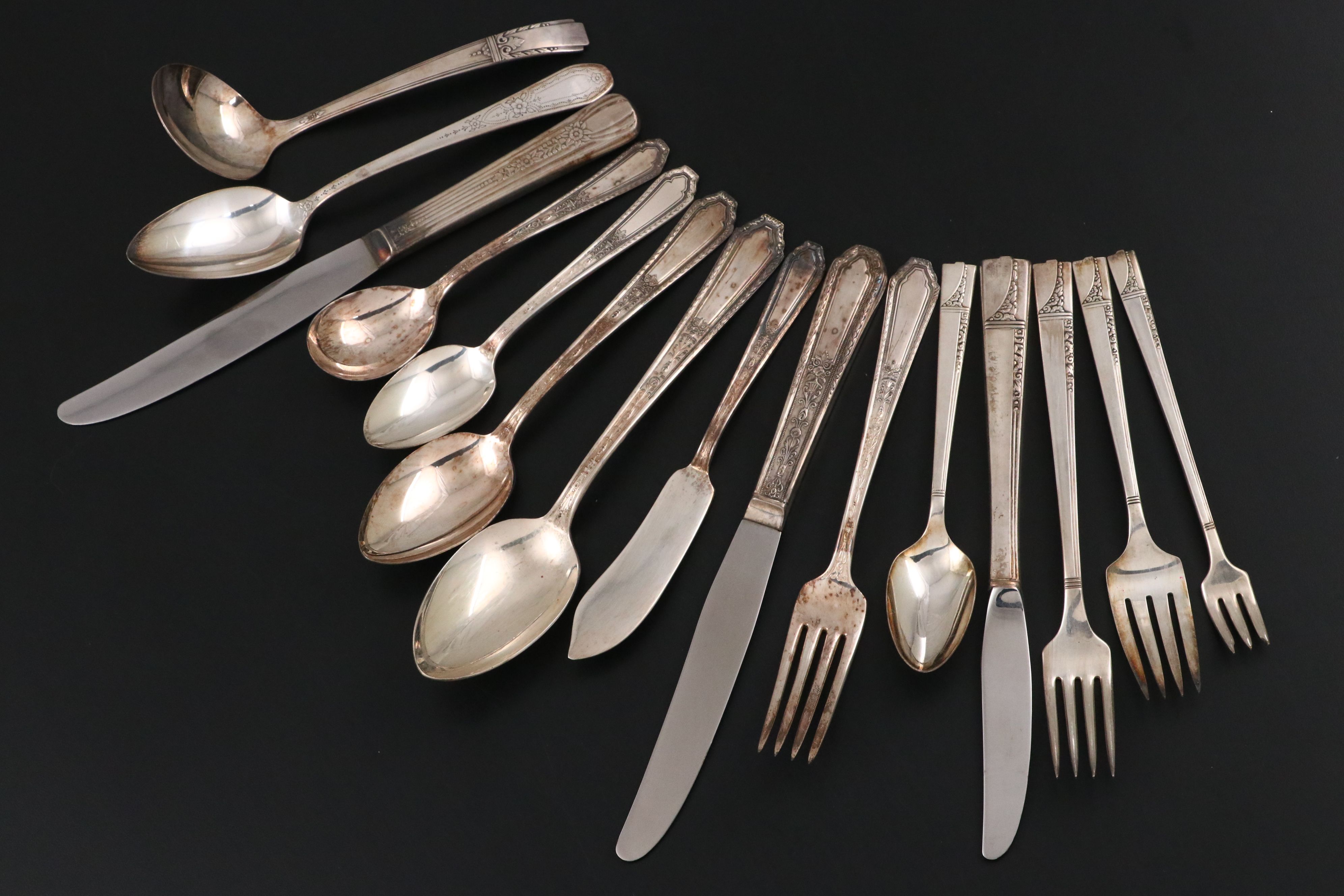 Oneida "Caprice" and Other Silver Plate Flatware, Early to Mid-20th C.