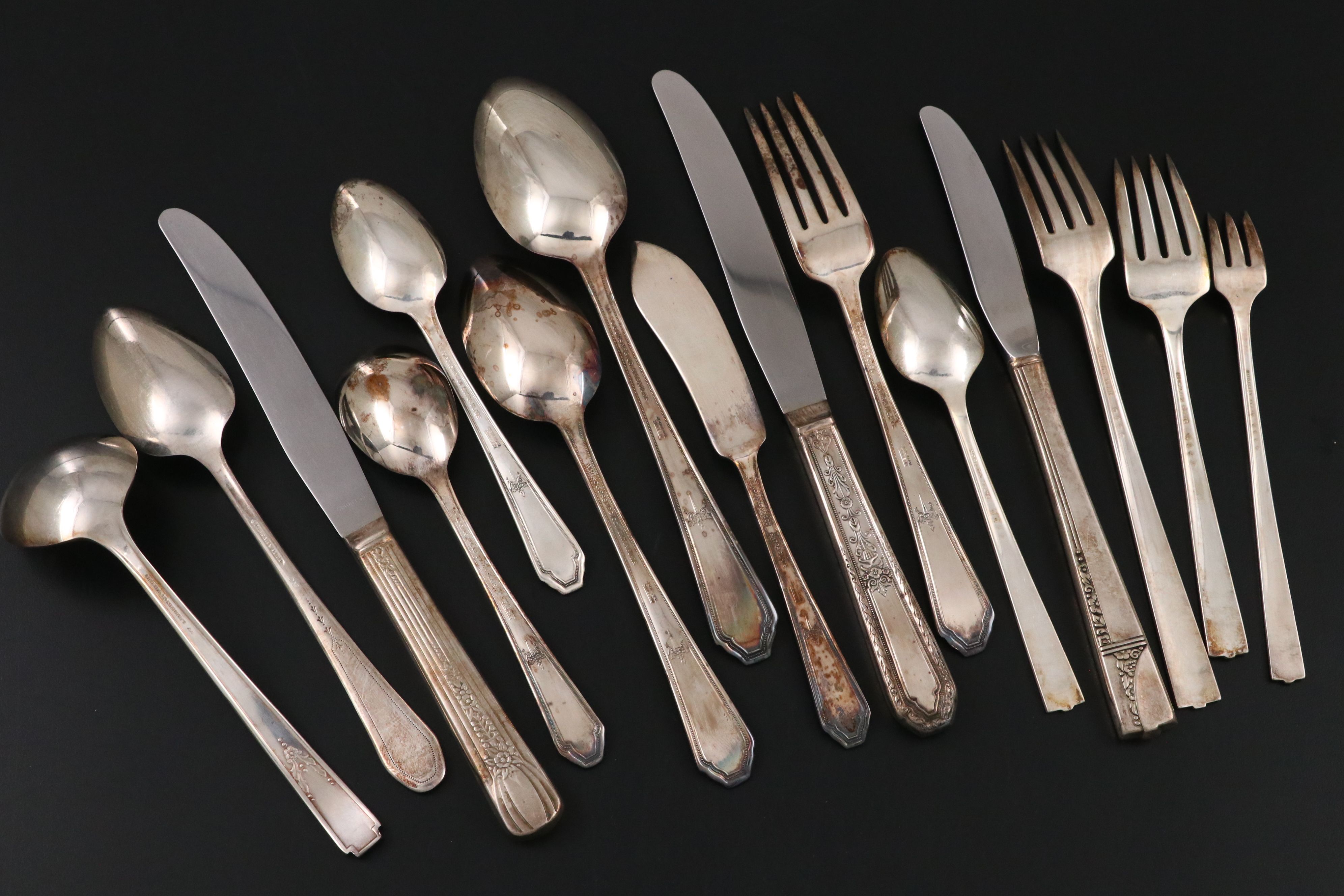 Oneida "Caprice" and Other Silver Plate Flatware, Early to Mid-20th C.