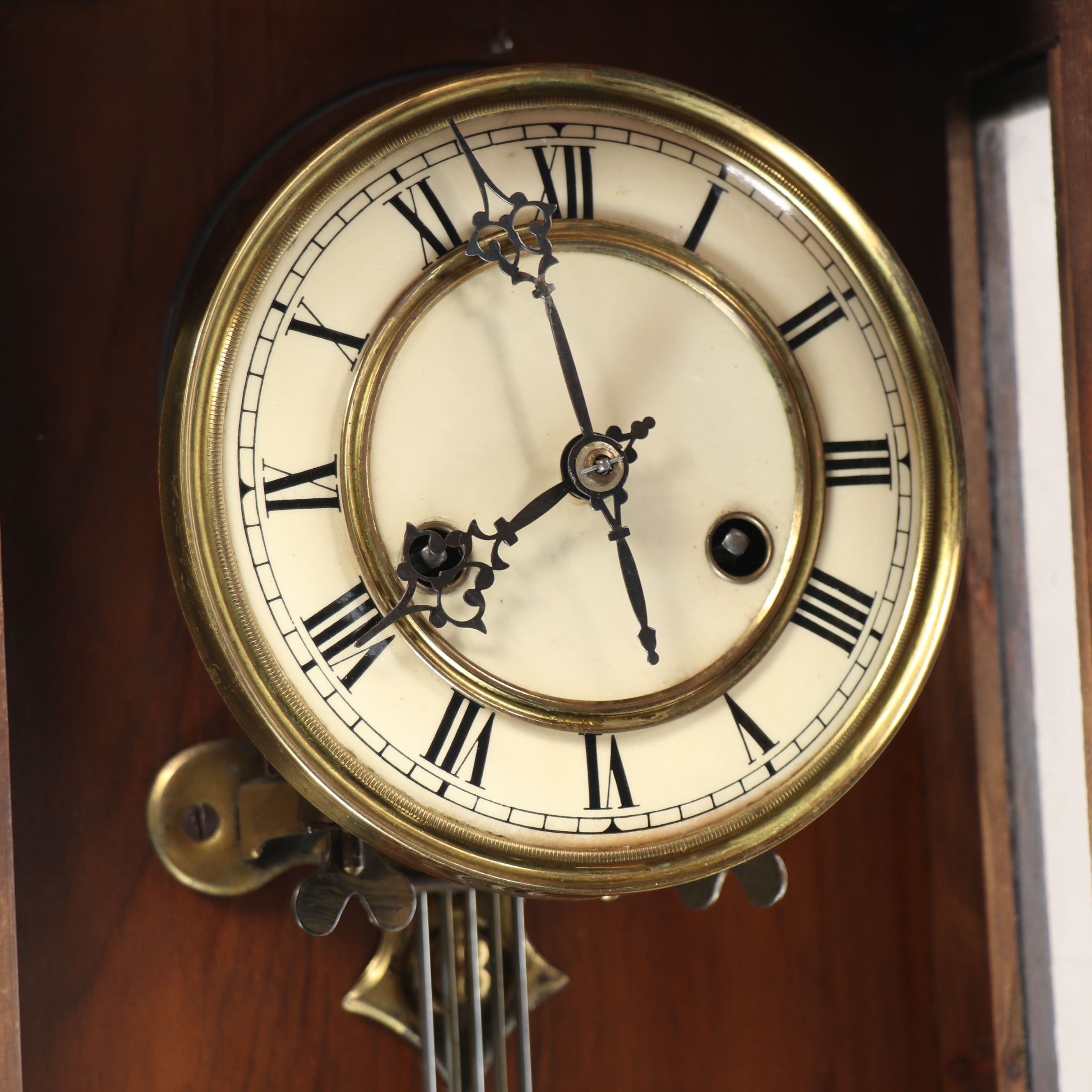 Floral Motif Wooden Wall Pendulum Clock