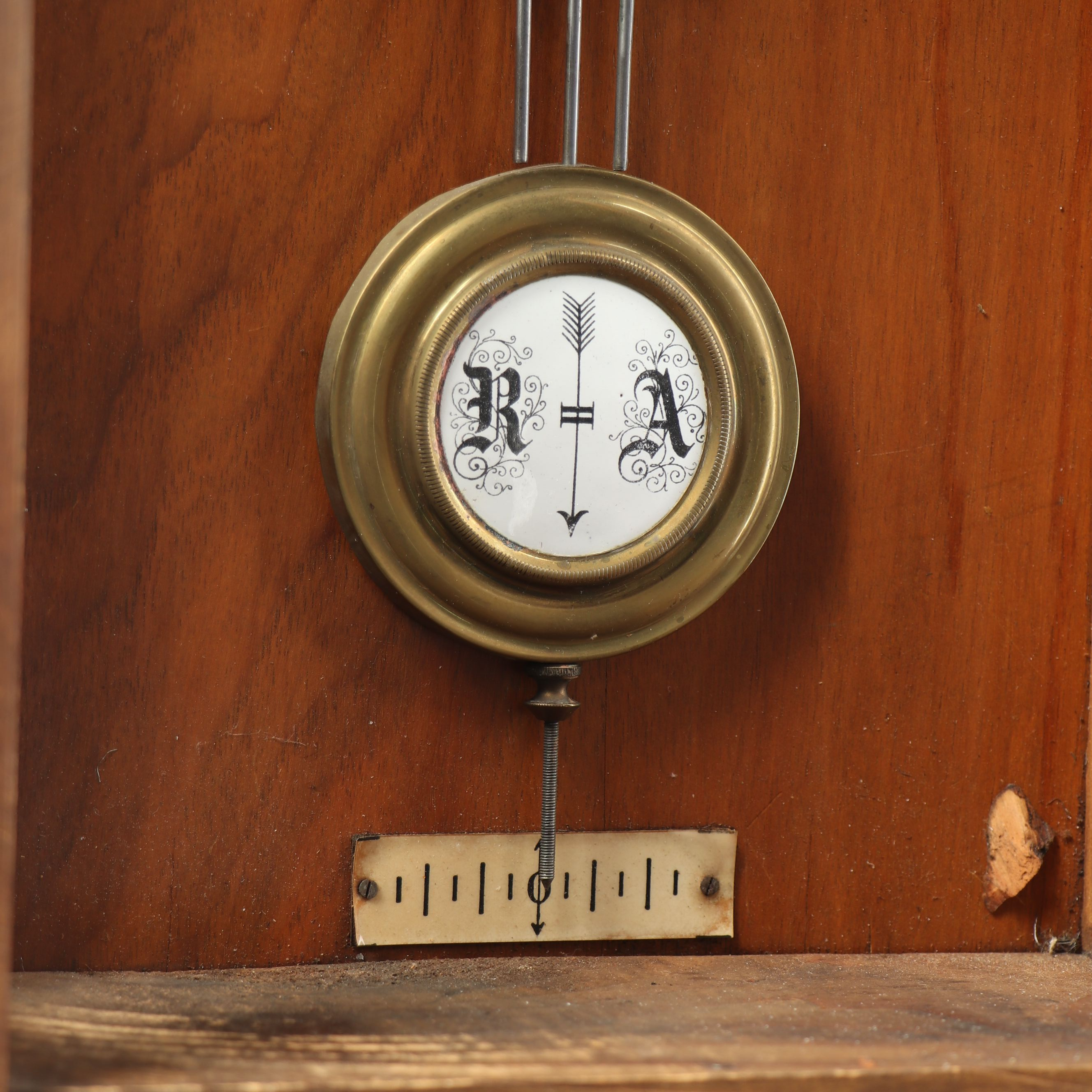 Floral Motif Wooden Wall Pendulum Clock