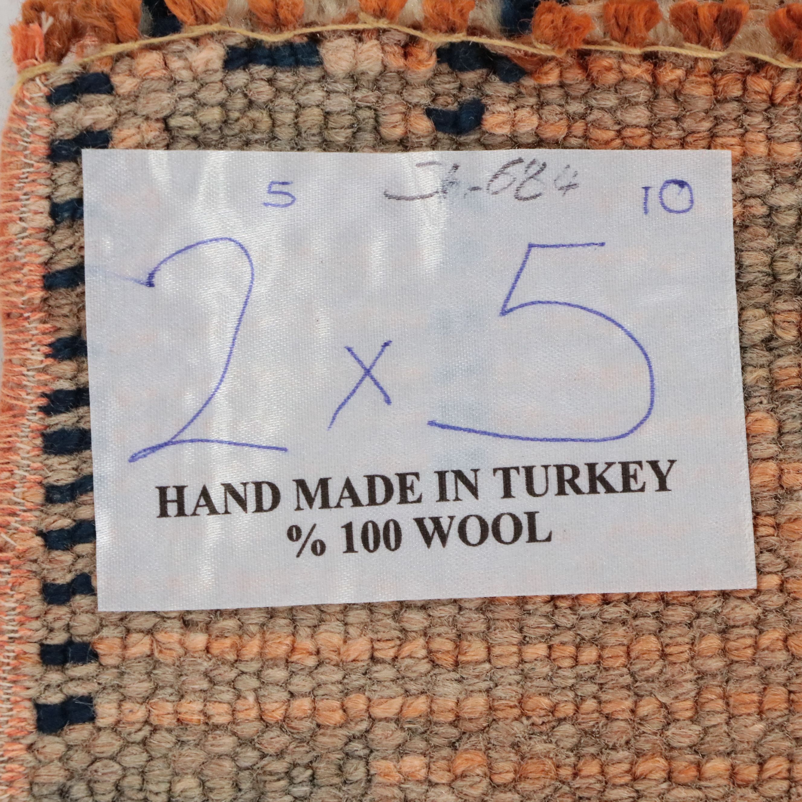 2'5 x 5'10 Hand-Knotted Turkish Anatolian Remnant Carpet Runner