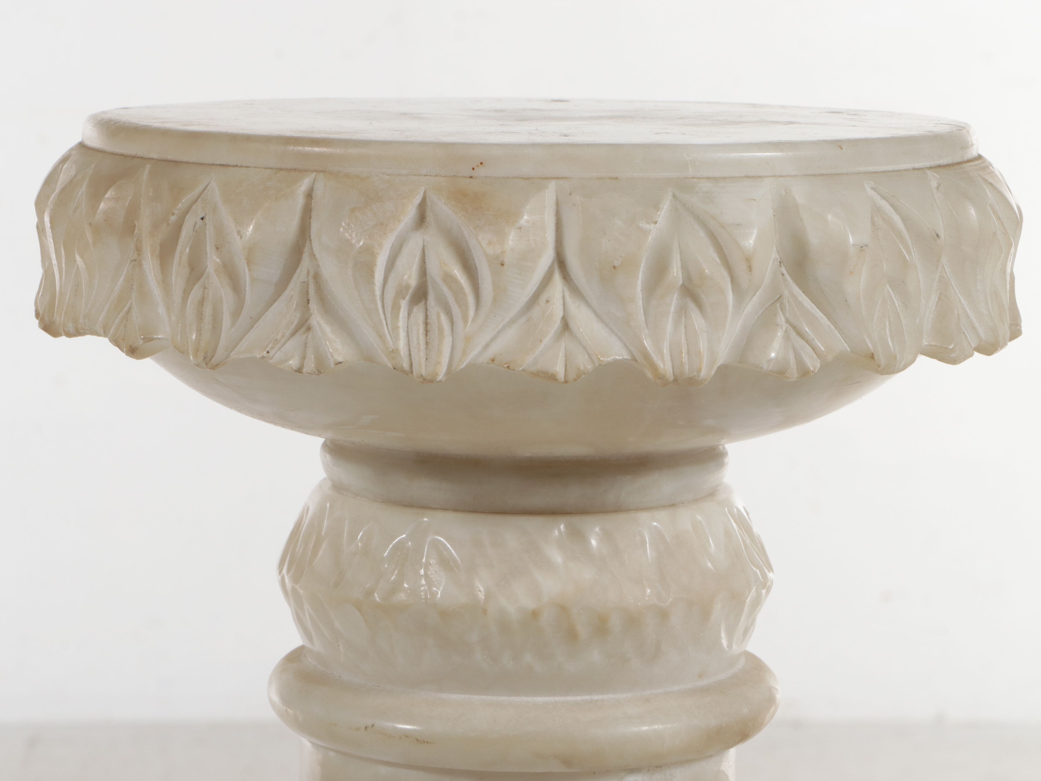 Neoclassical Style Carved Marble Pedestal Column