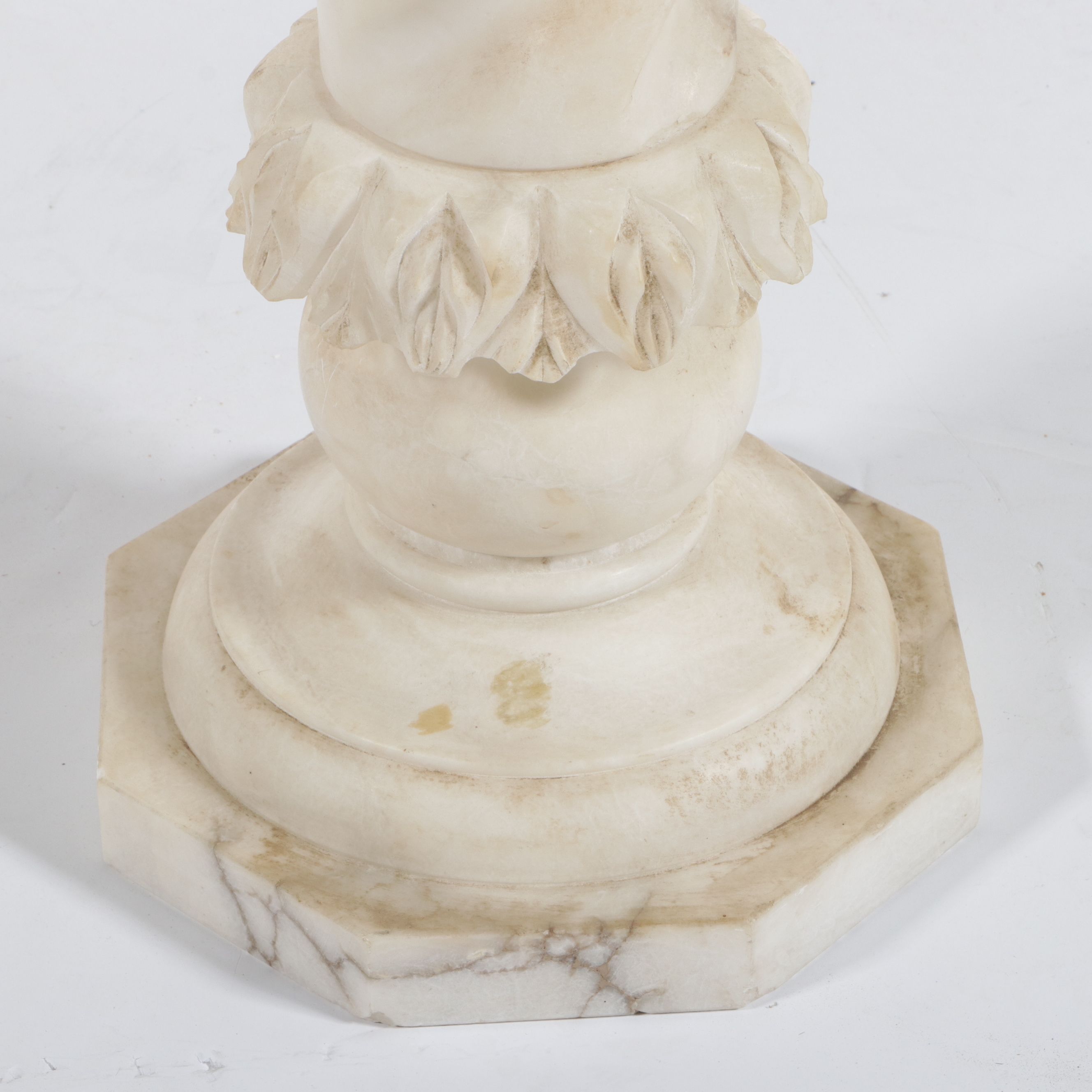 Neoclassical Style Carved Marble Pedestal Column