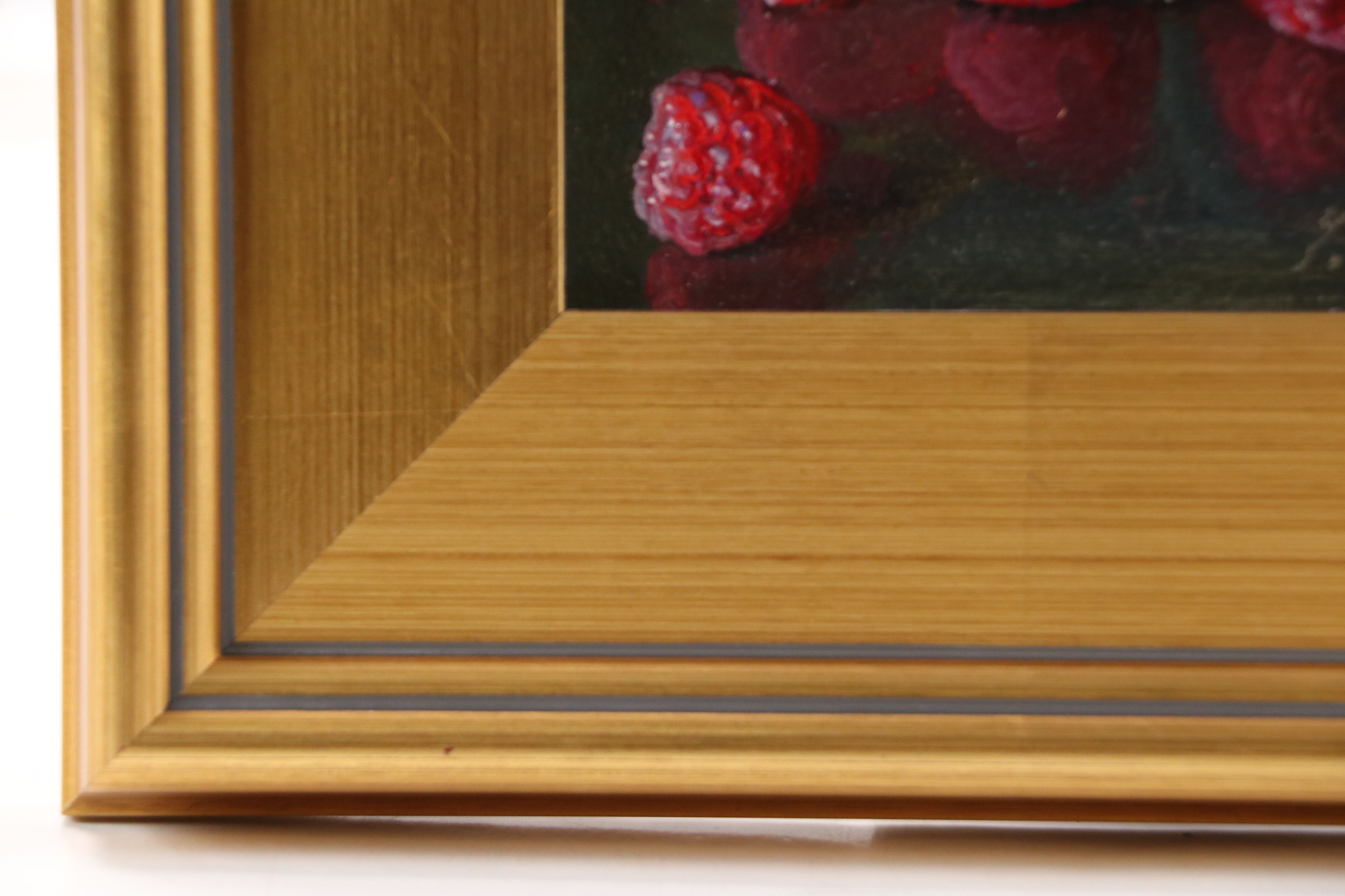 Y. Wang Still Life Oil Painting of Raspberries, 2024