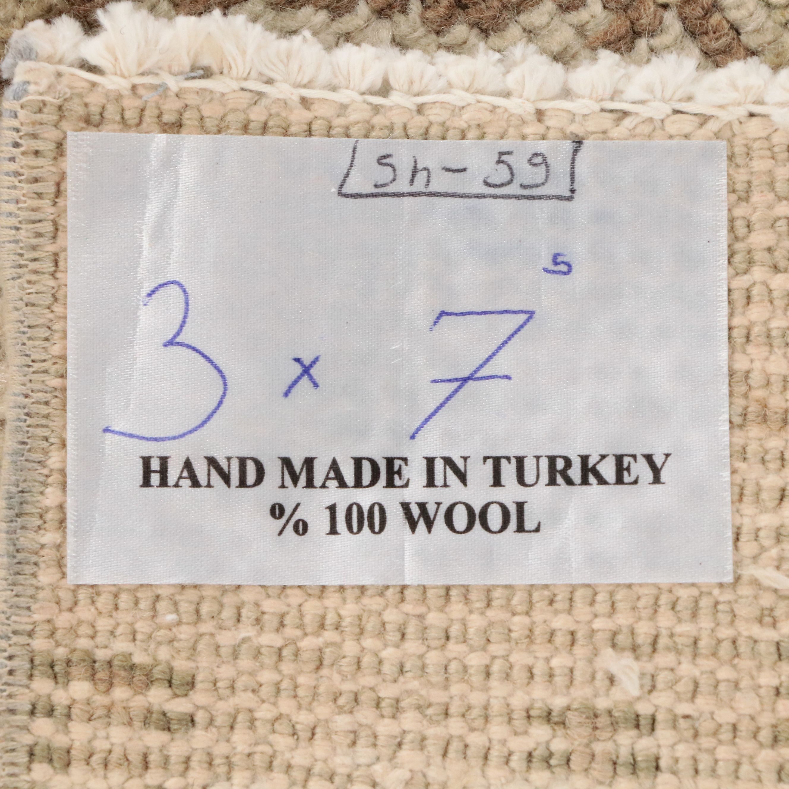 2'11 x 7'5 Hand-Knotted Turkish Oushak Carpet Runner