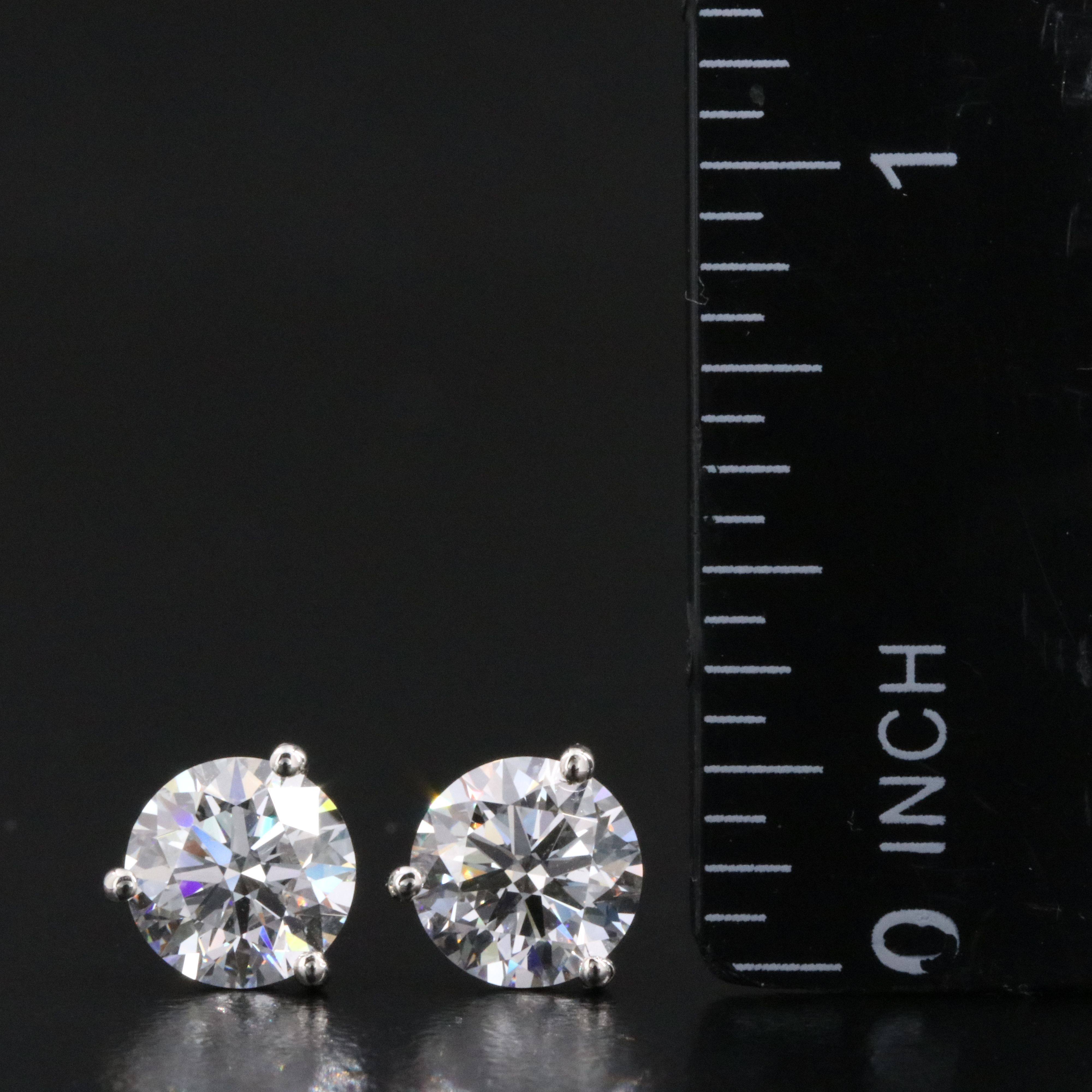 Platinum 3.06 CTW Lab Grown Stud Earrings with IGI Reports