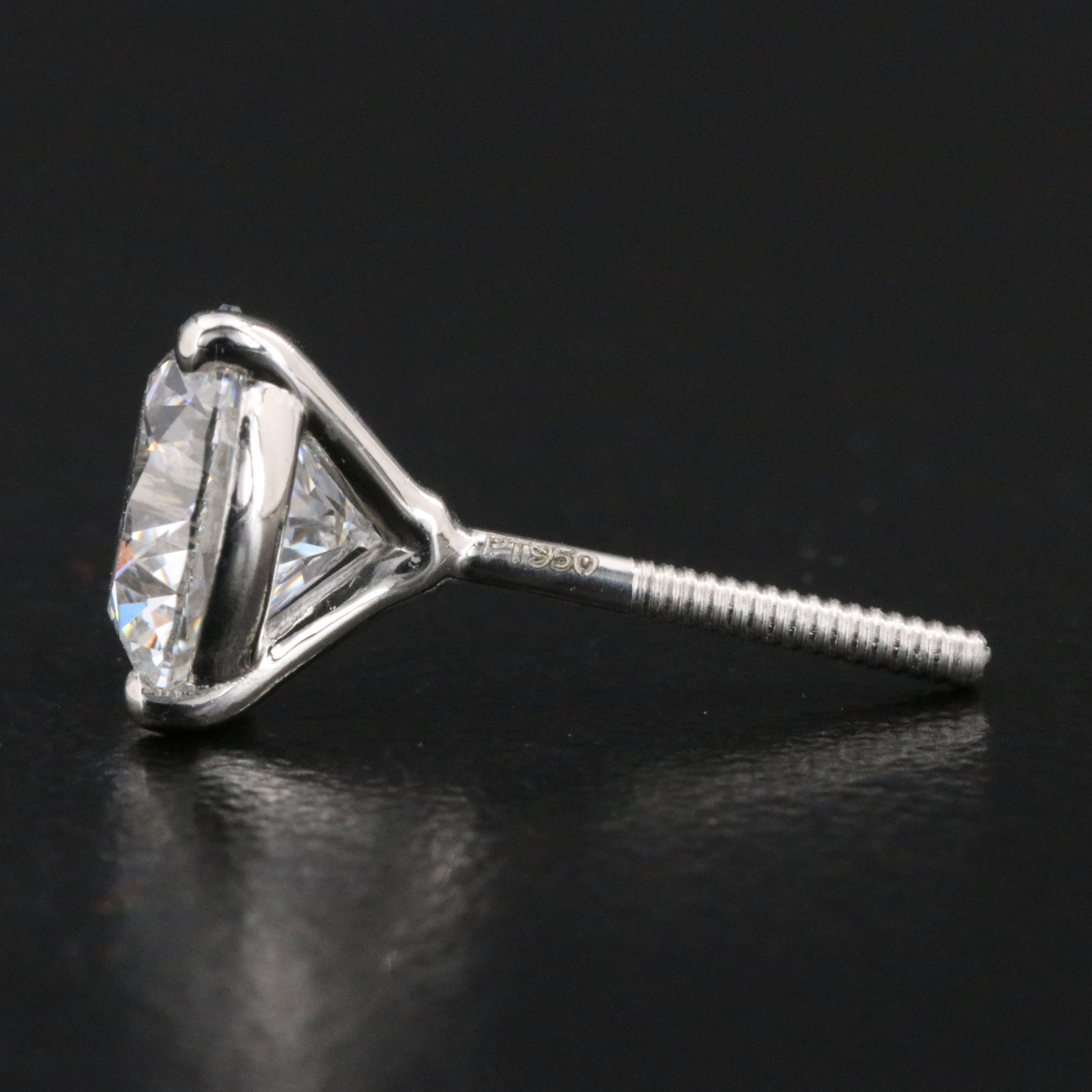 Platinum 3.06 CTW Lab Grown Stud Earrings with IGI Reports