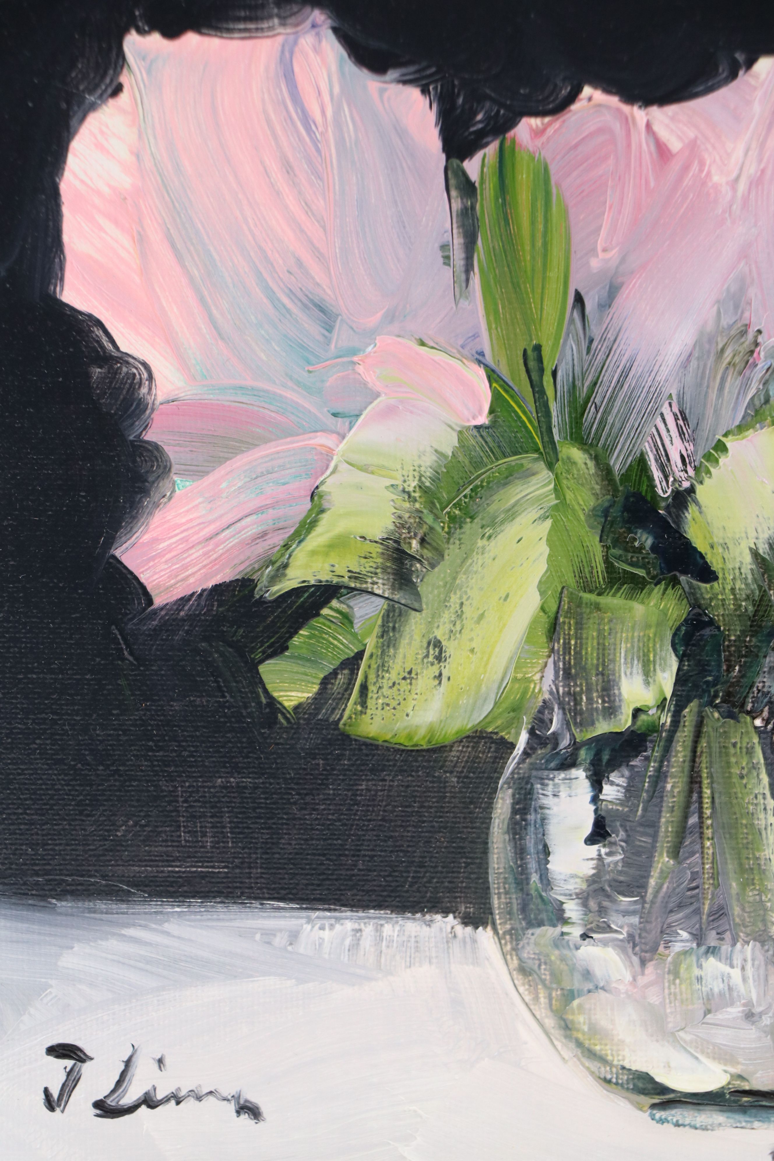 José M. Lima Oil on Canvas Still Life with Vase of Flowers, 2025