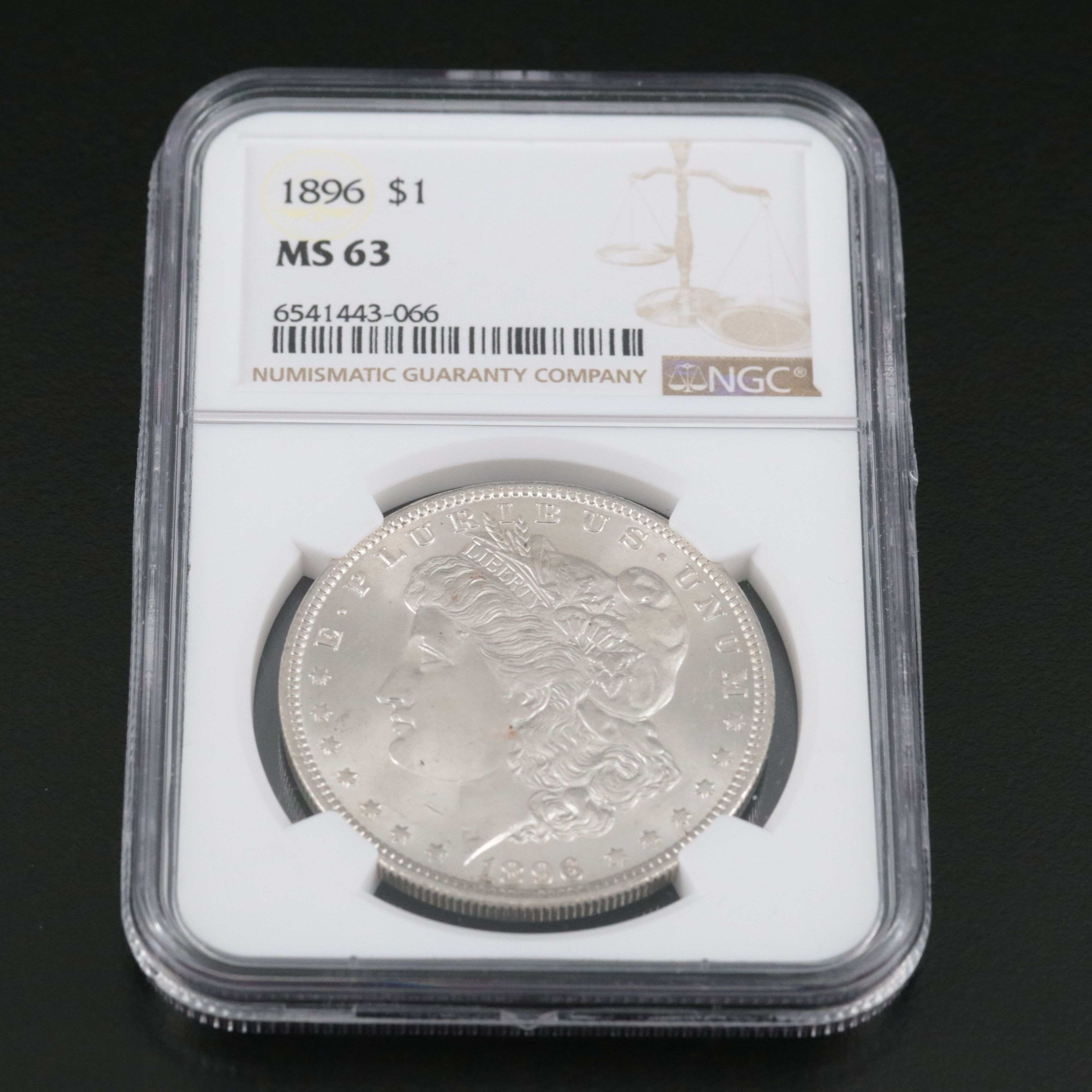 NGC Graded MS63 1896 Silver Morgan Dollar