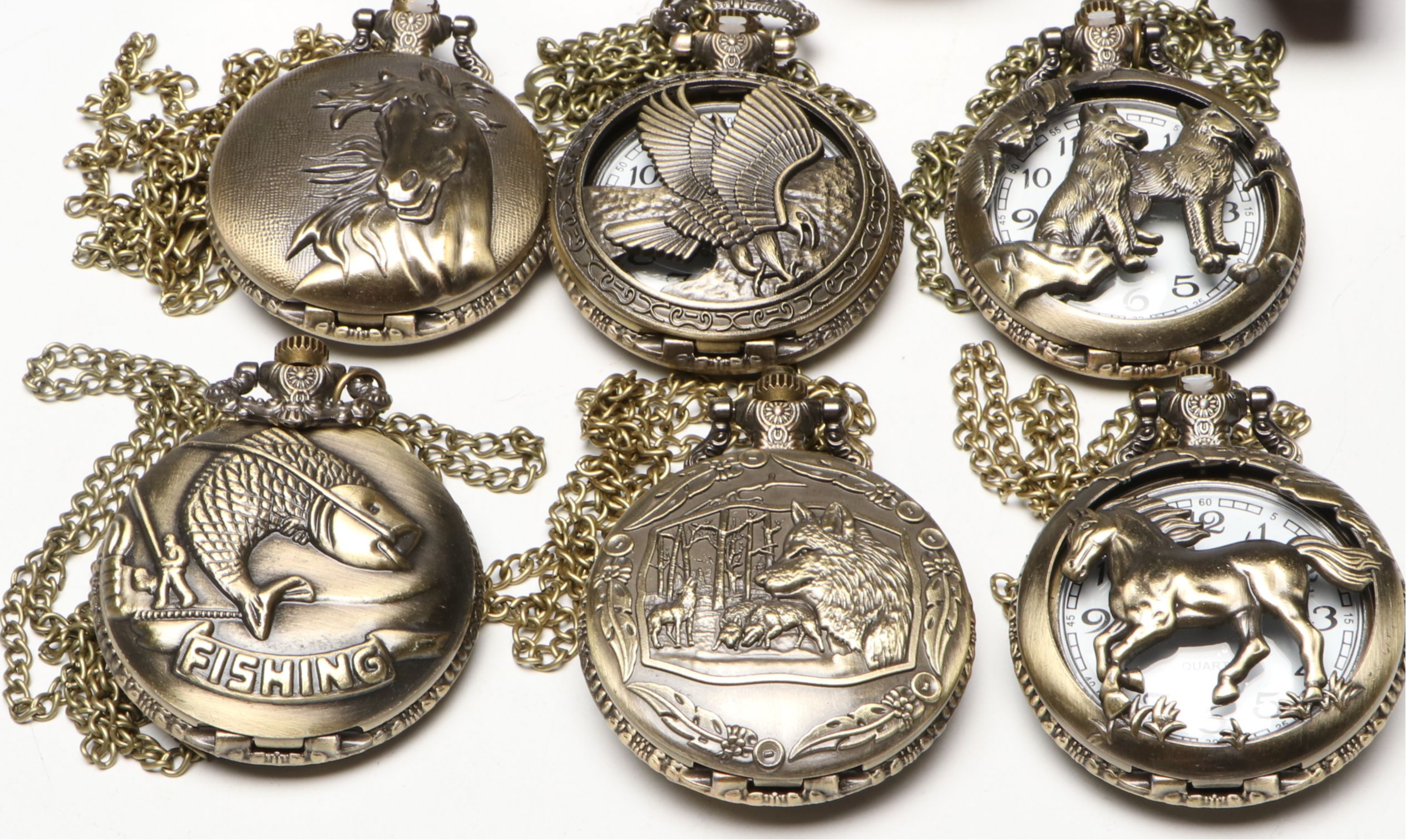 Damascus Steel Knives with Novelty Pocket Watches