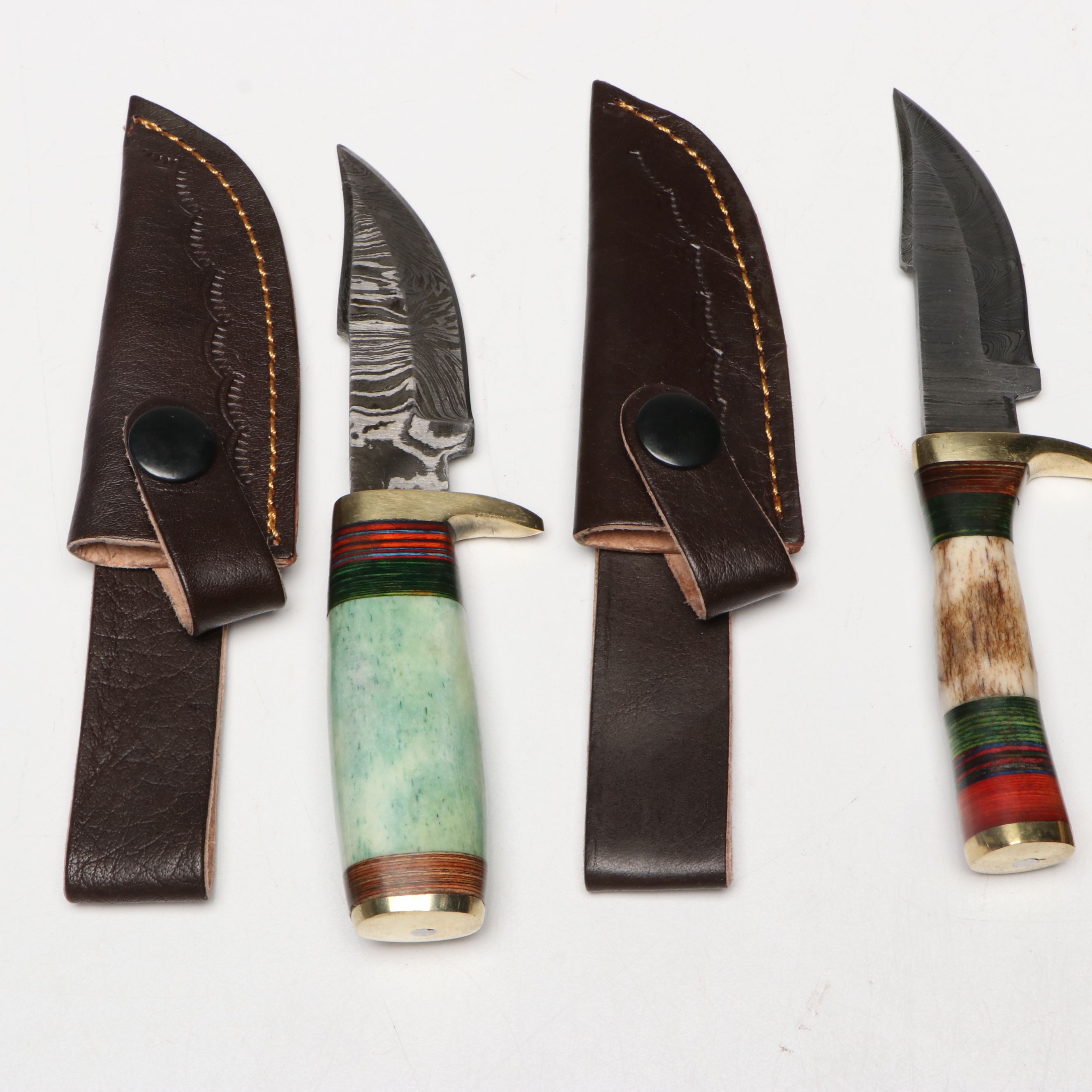 Damascus Steel Knives with Novelty Pocket Watches