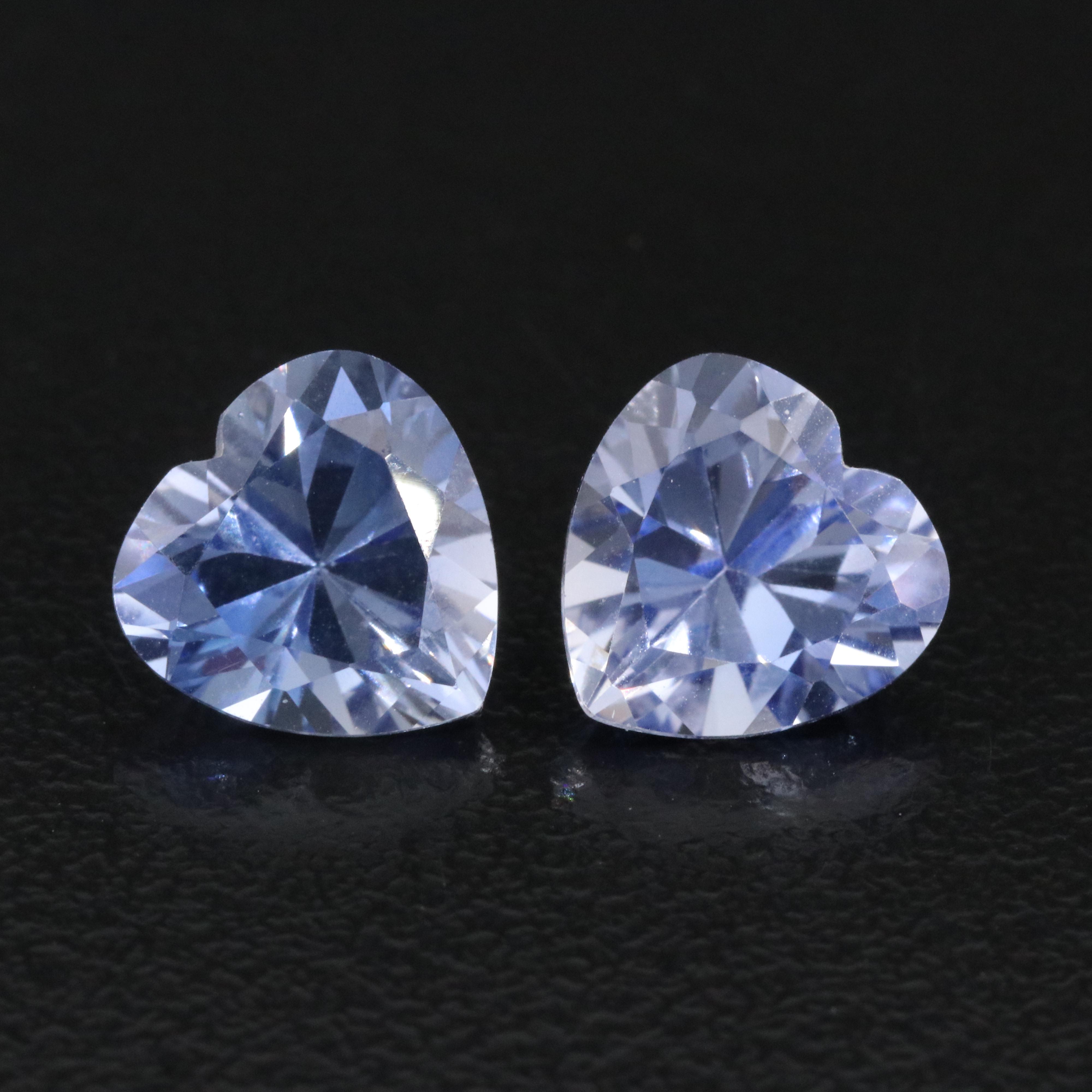 Loose 6.78 CTW Lab Grown Sapphire Pair