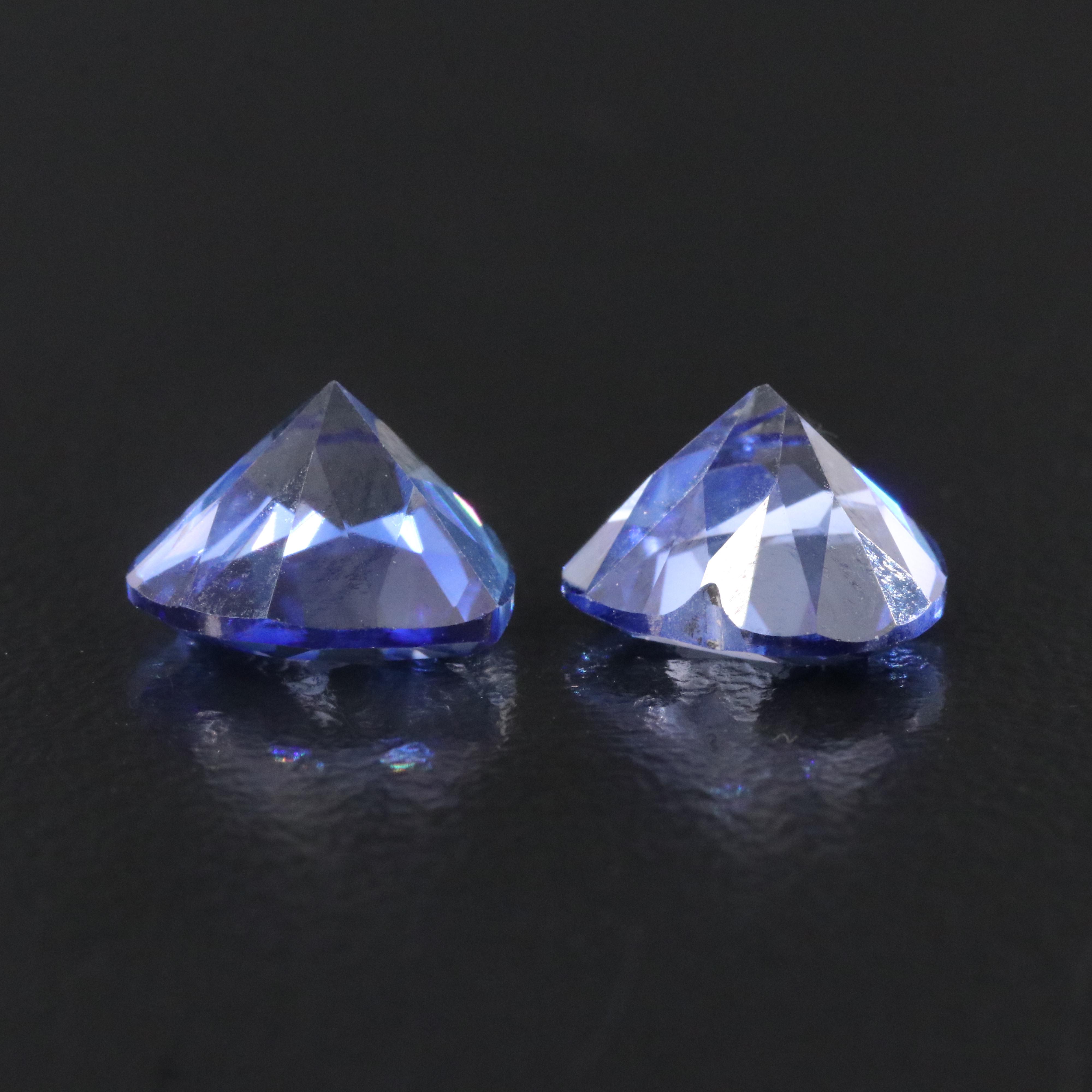 Loose 6.78 CTW Lab Grown Sapphire Pair