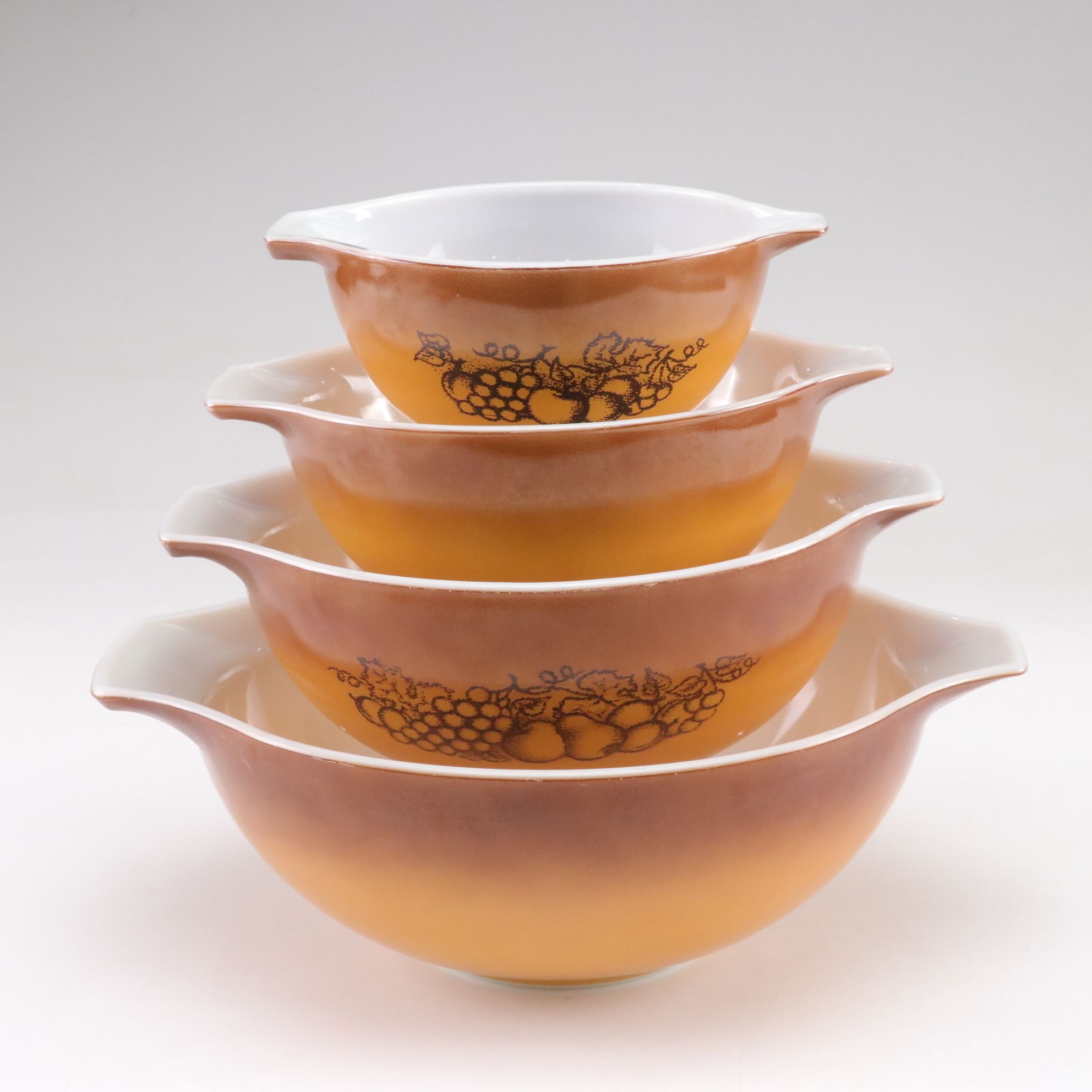 Pyrex "Old Orchard" Nesting Cinderella Bowls, Set of Four