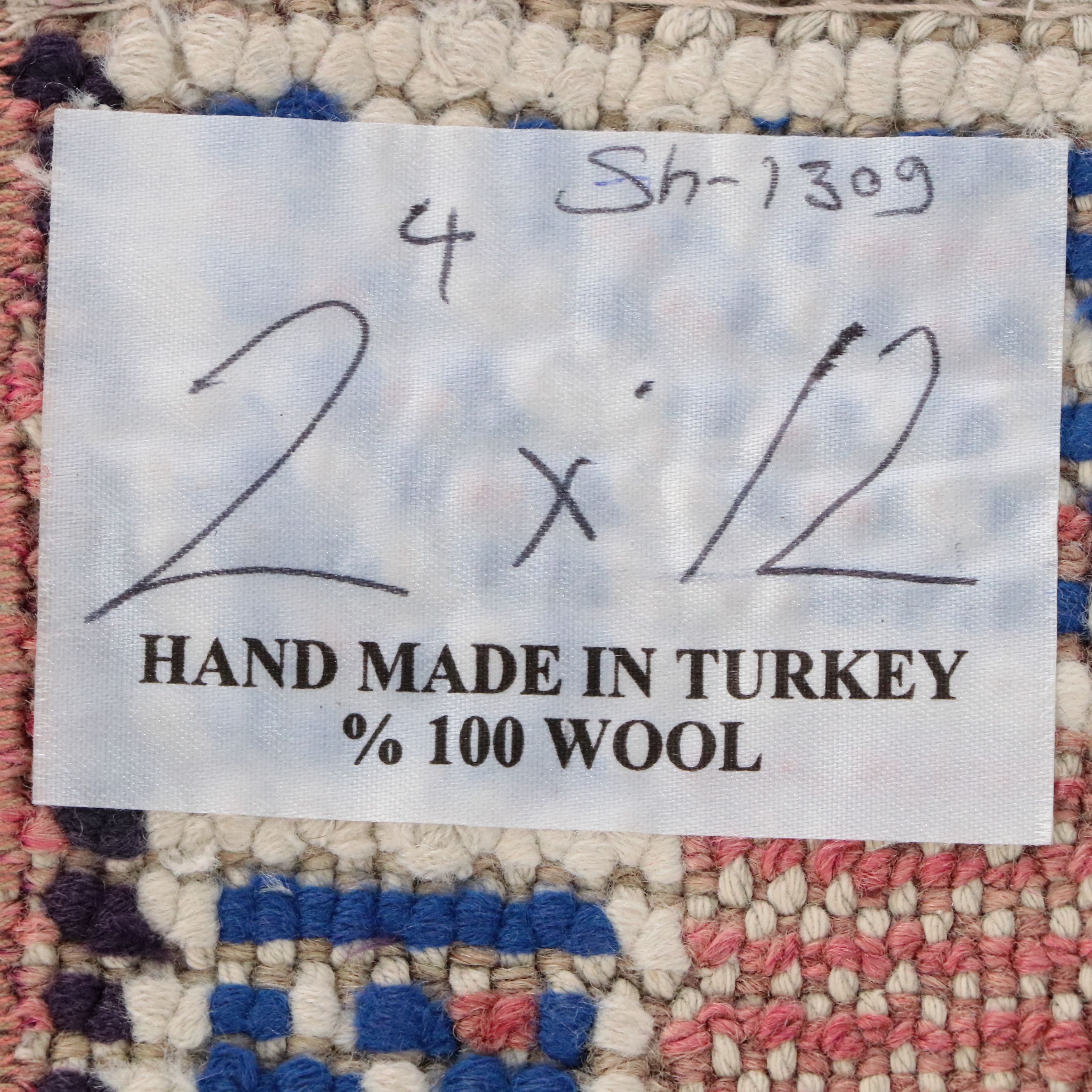2'3 x 11'10 Hand-Knotted Turkish Oushak Carpet Runner