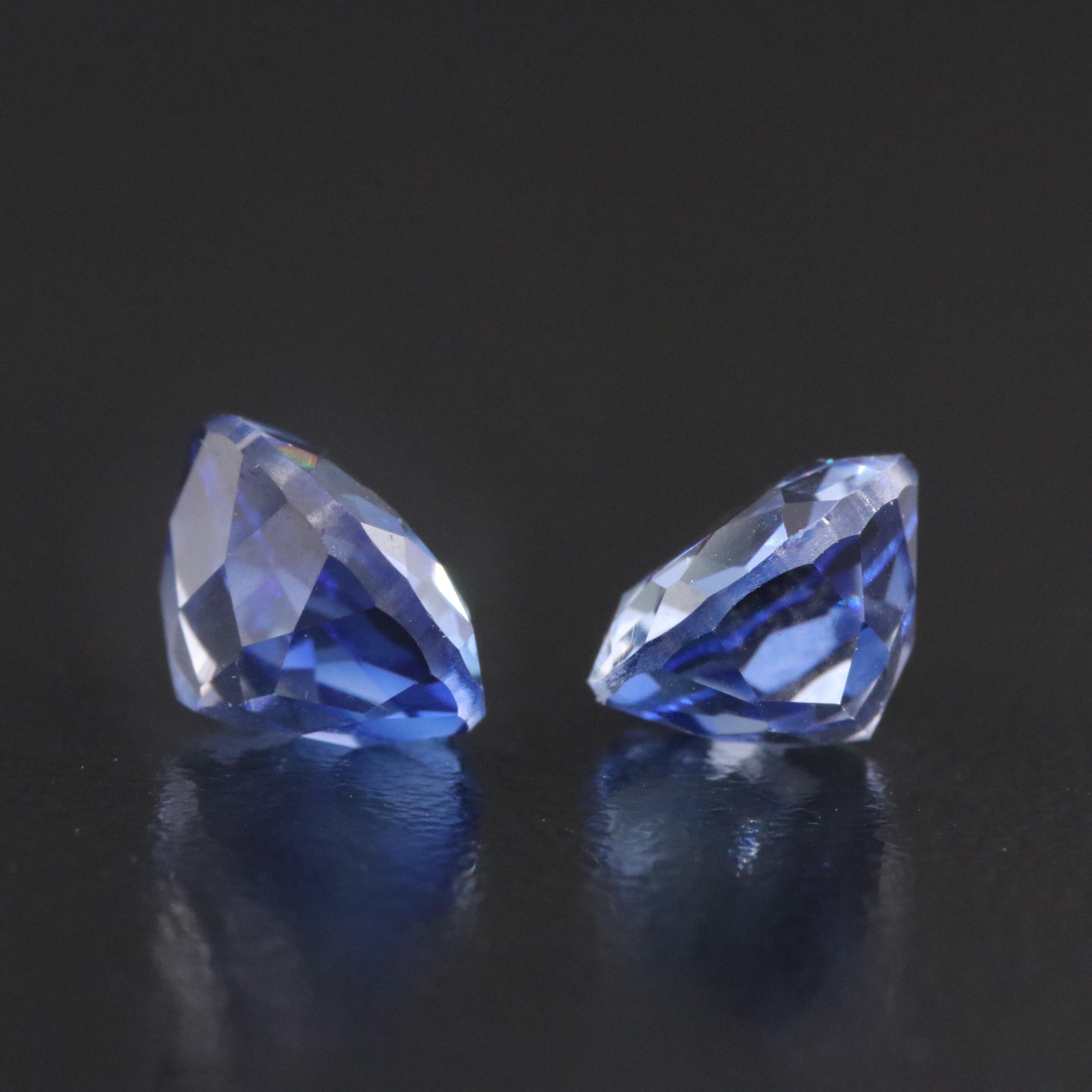 Loose 7.78 CTW Lab Grown Sapphire Pair