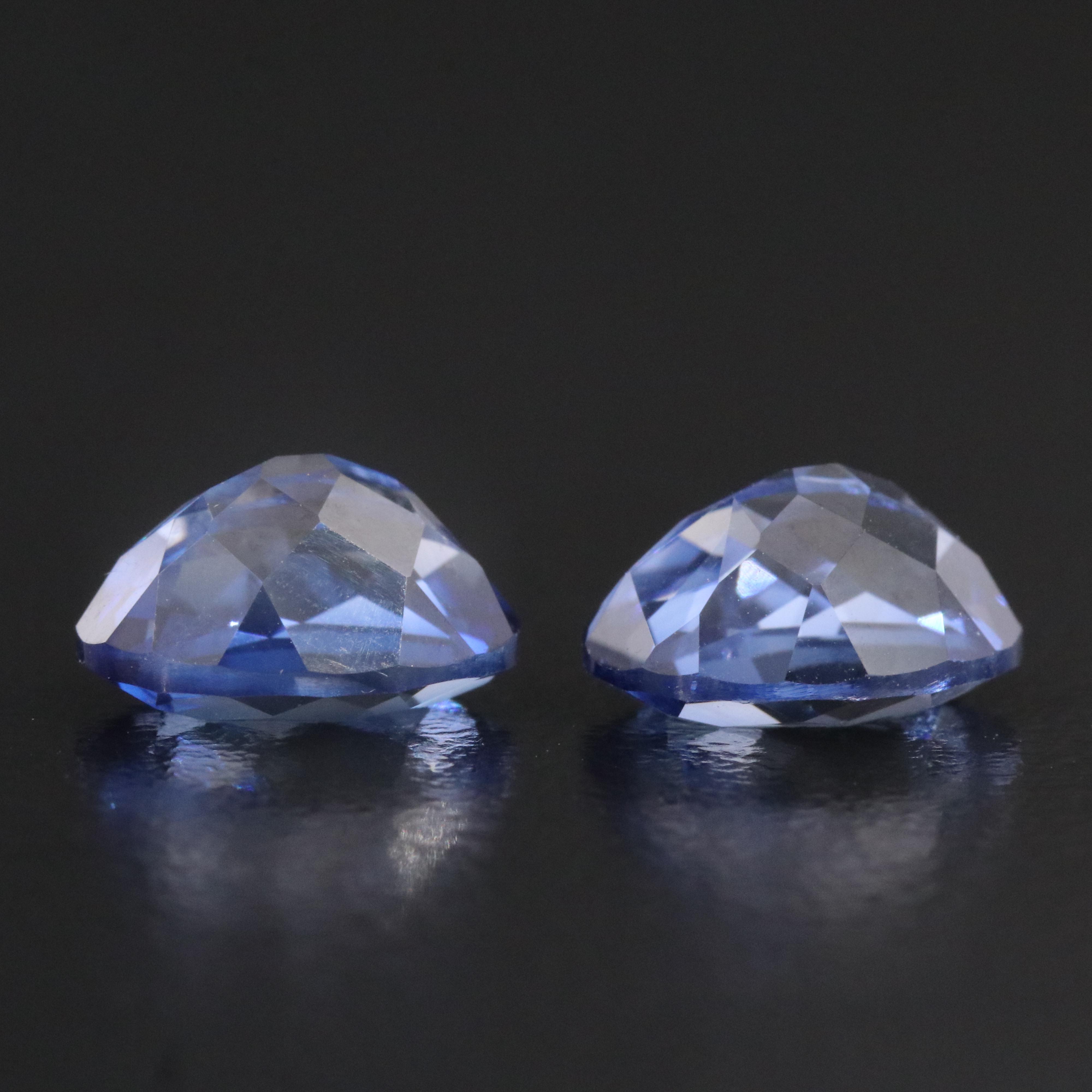 Loose 7.78 CTW Lab Grown Sapphire Pair