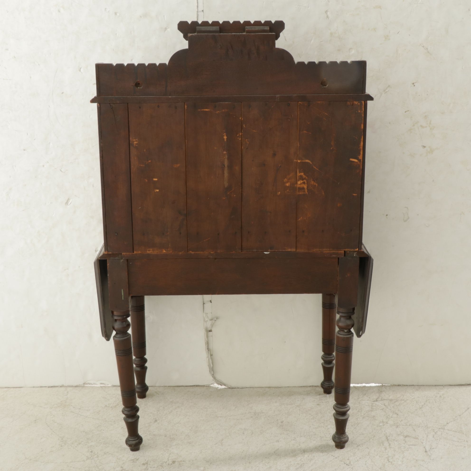 Eastlake Walnut Fall Front Secretary Desk with Drop Leaf Extensions and Chair