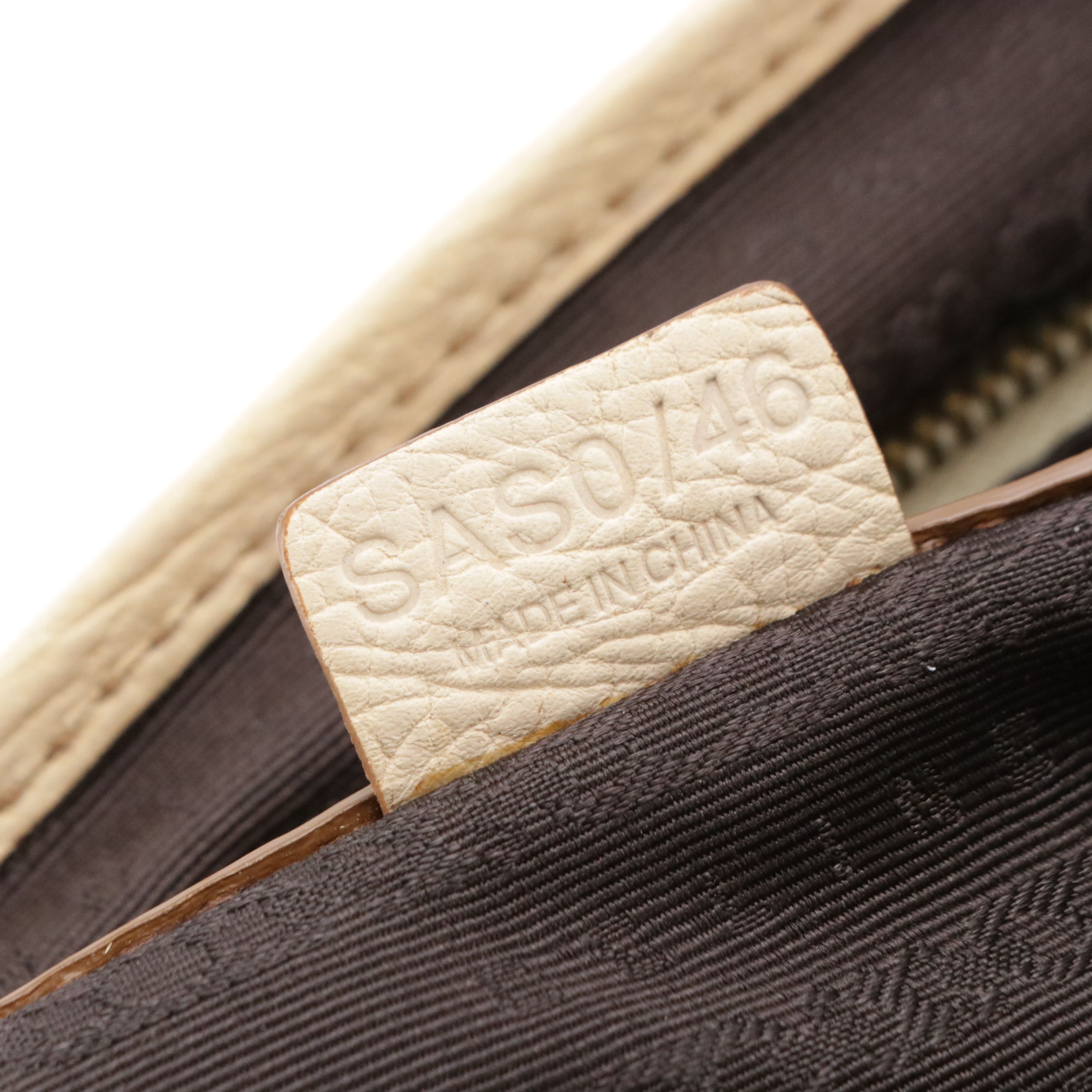 Celine Boogie Handbag in Natural Canvas and Ivory Leather Trim with Tassel Charm