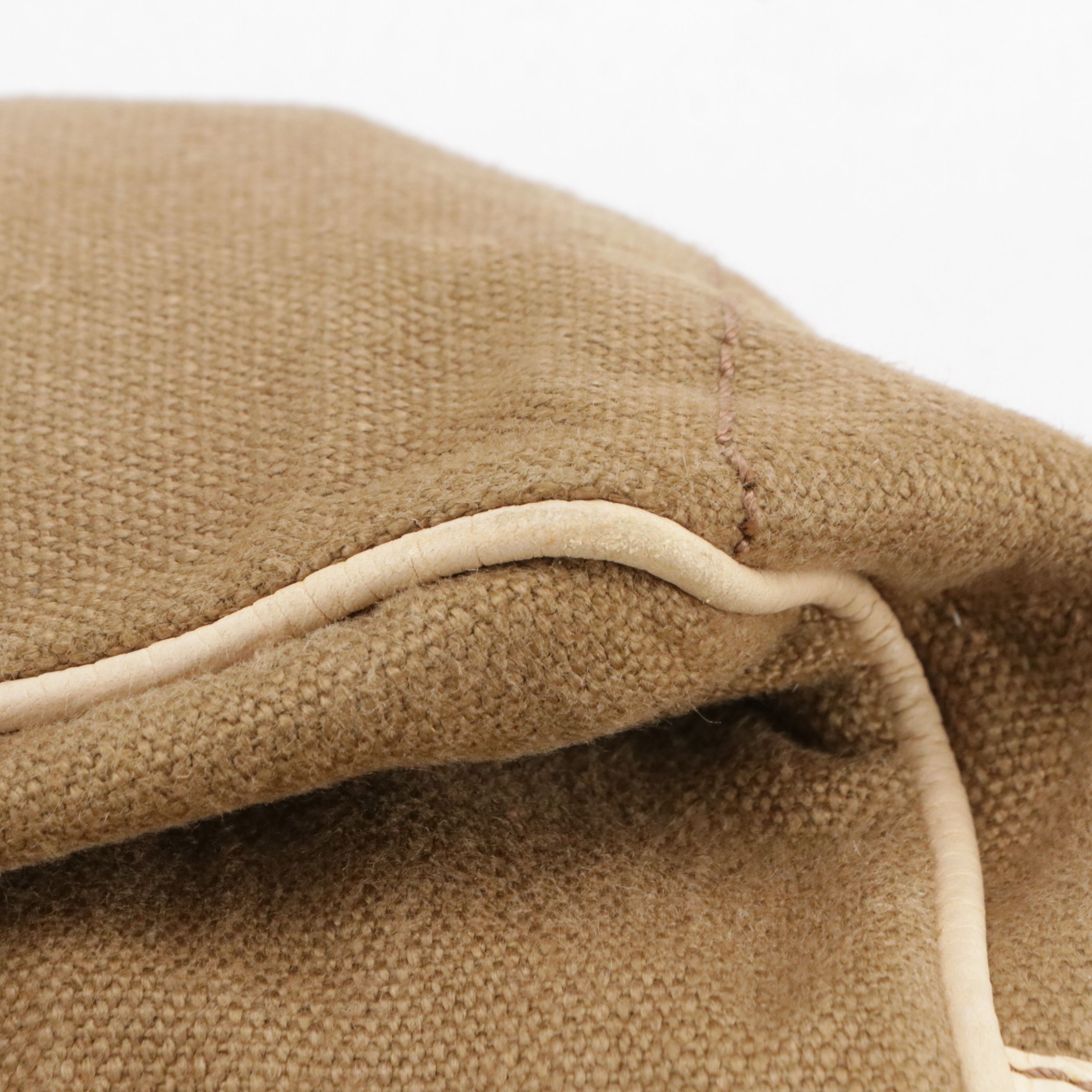 Celine Boogie Handbag in Natural Canvas and Ivory Leather Trim with Tassel Charm