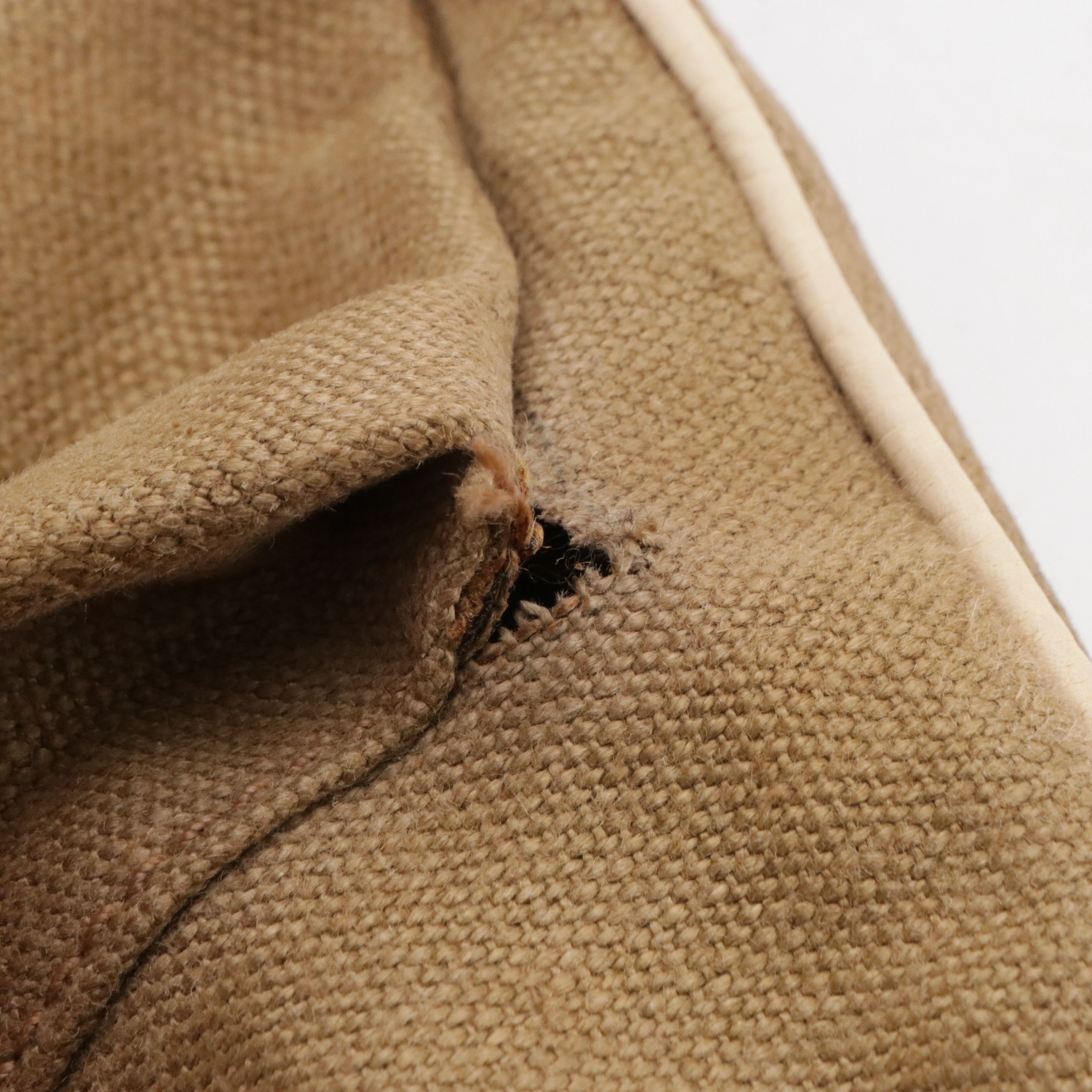 Celine Boogie Handbag in Natural Canvas and Ivory Leather Trim with Tassel Charm