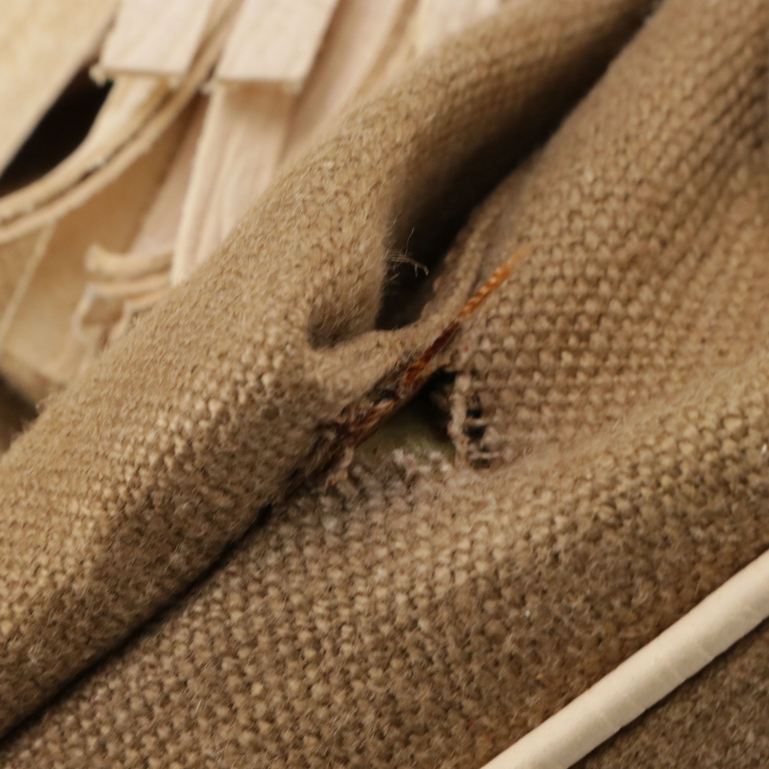 Celine Boogie Handbag in Natural Canvas and Ivory Leather Trim with Tassel Charm