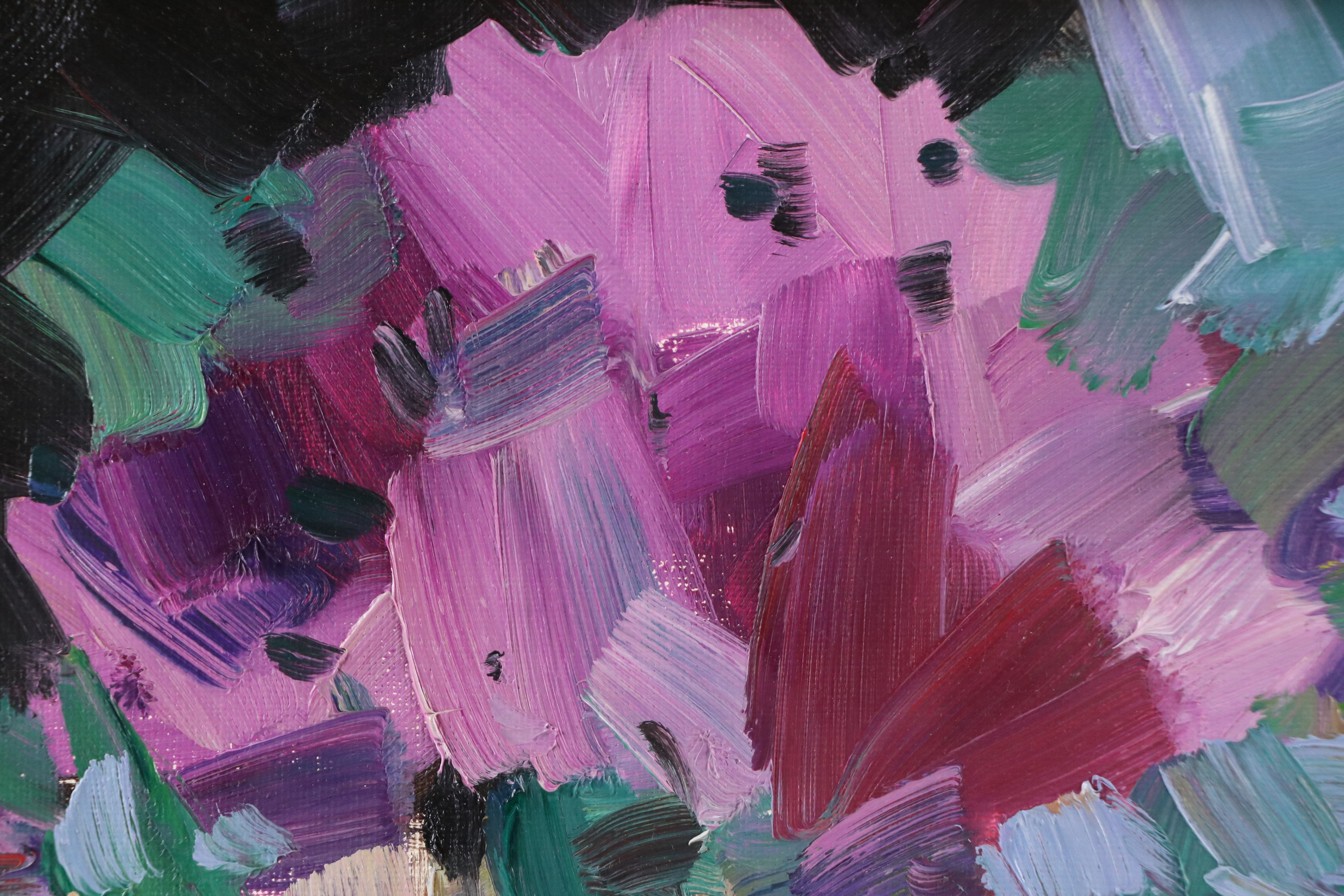 Jose Trujillo Oil Painting on Canvas "Floral Table Arrangement," 2019