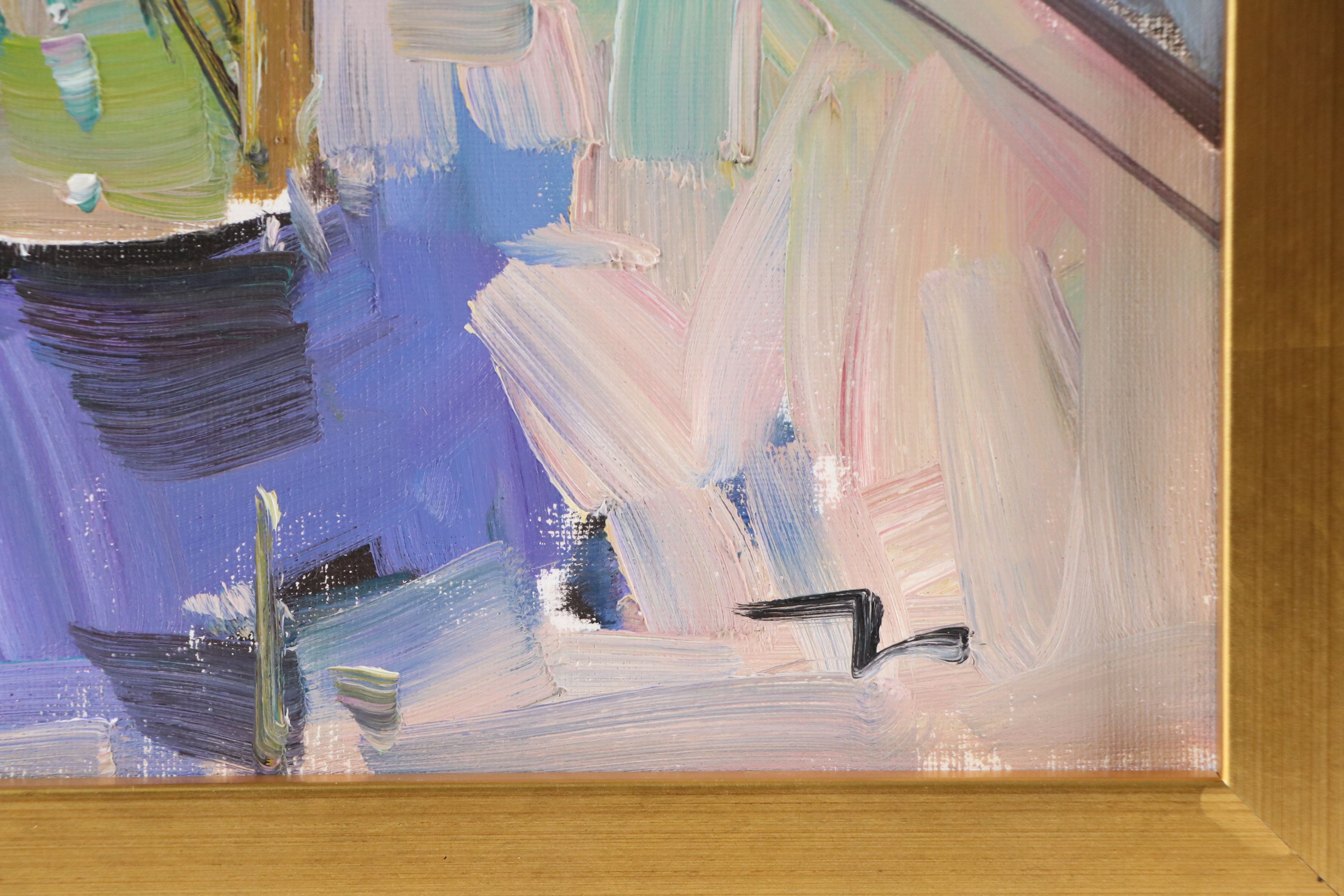 Jose Trujillo Oil Painting on Canvas "Floral Table Arrangement," 2019