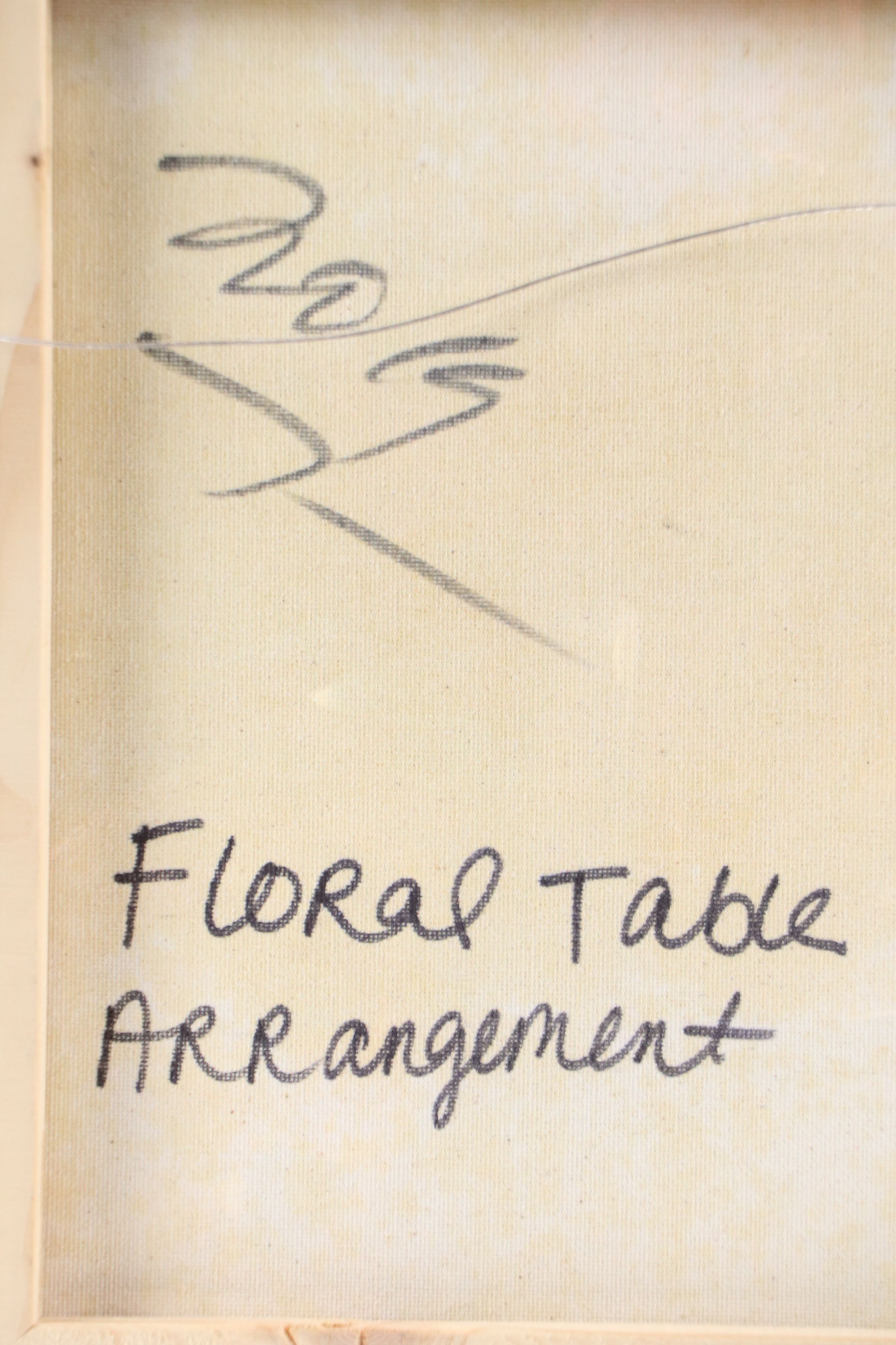 Jose Trujillo Oil Painting on Canvas "Floral Table Arrangement," 2019