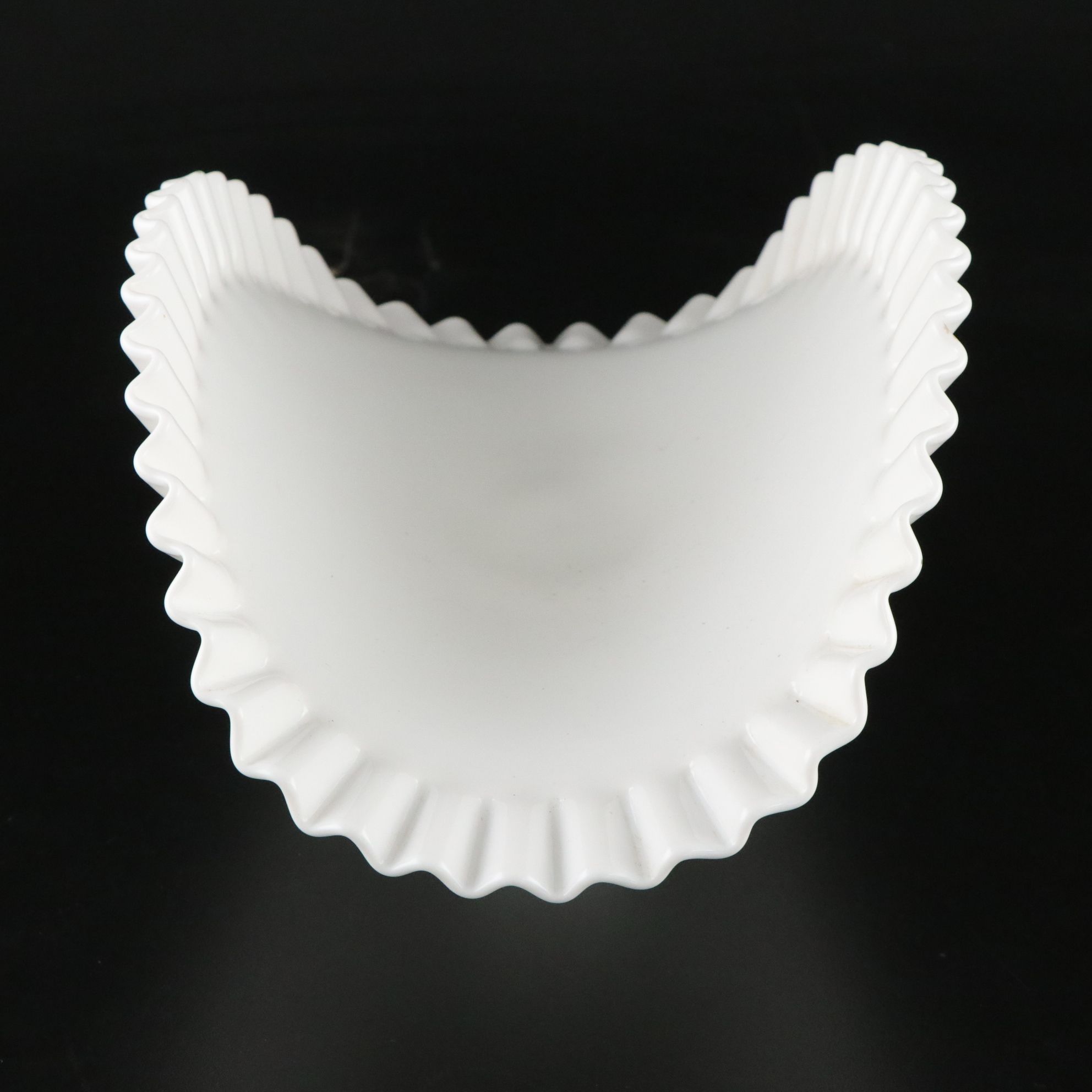 Milk Glass with Fenton Hobnail Banana Bowl and Westmorland Candlesticks