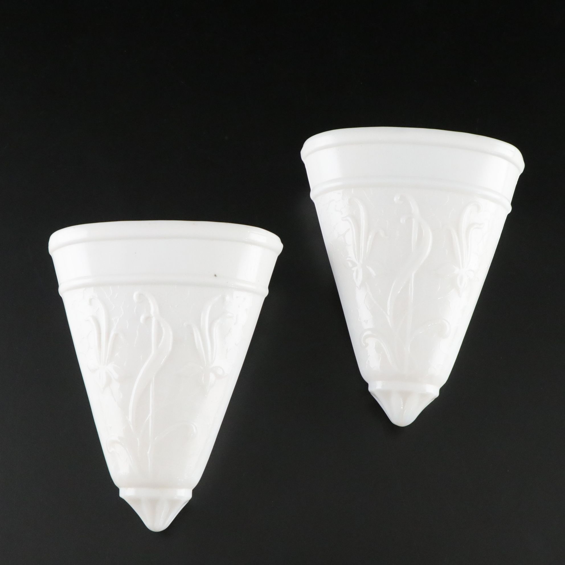 Milk Glass with Fenton Hobnail Banana Bowl and Westmorland Candlesticks