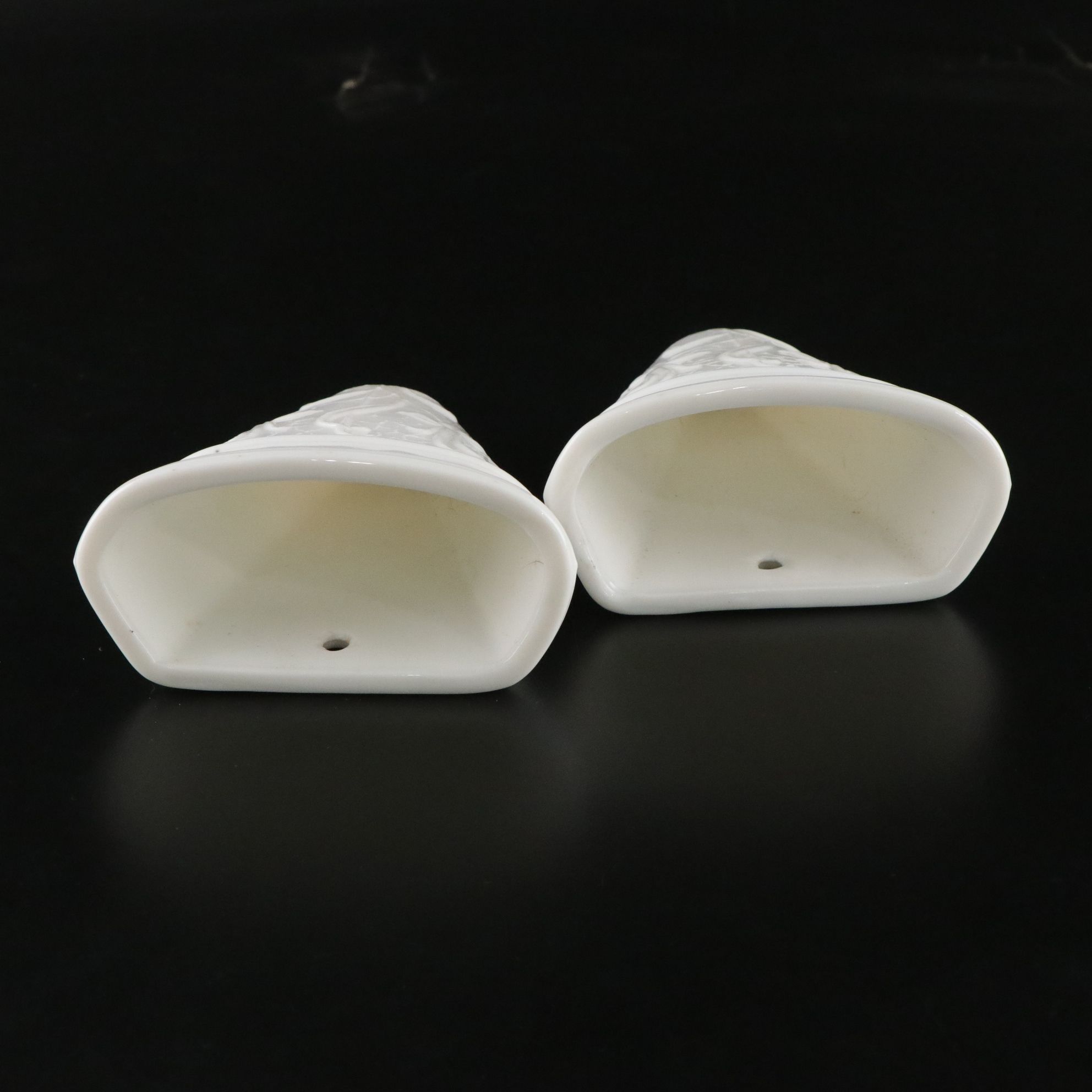 Milk Glass with Fenton Hobnail Banana Bowl and Westmorland Candlesticks