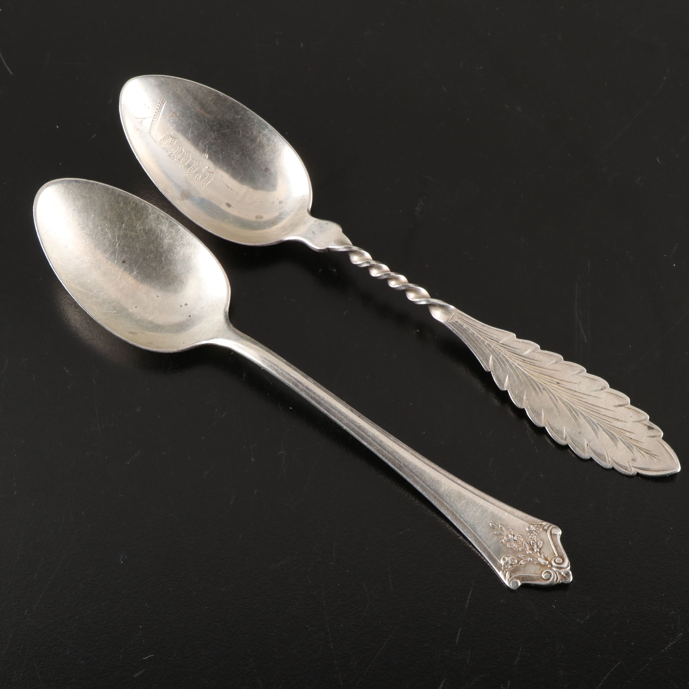 Engraved Sterling Spoons with Oneida, and More Silver Plate Flatware
