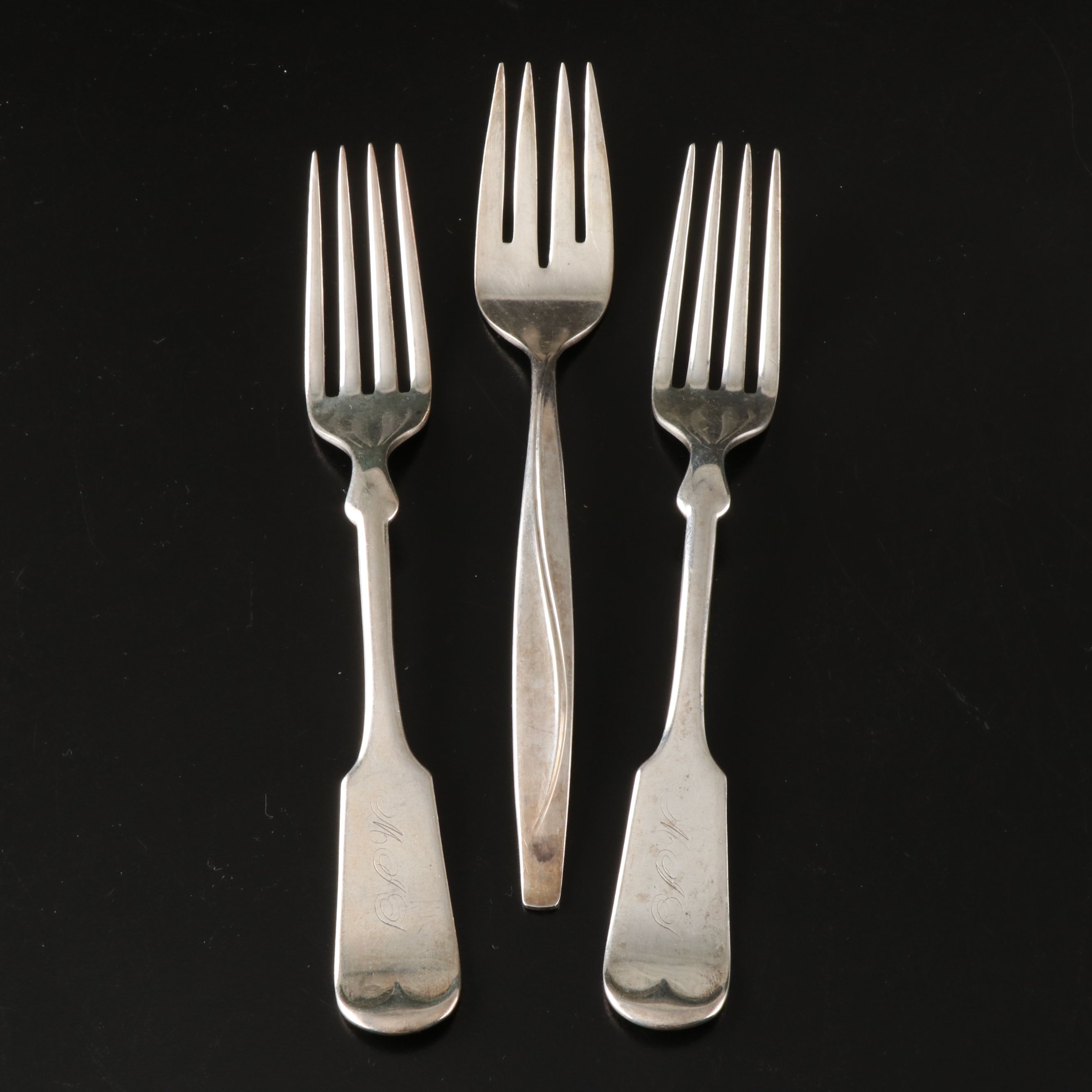 Engraved Sterling Spoons with Oneida, and More Silver Plate Flatware